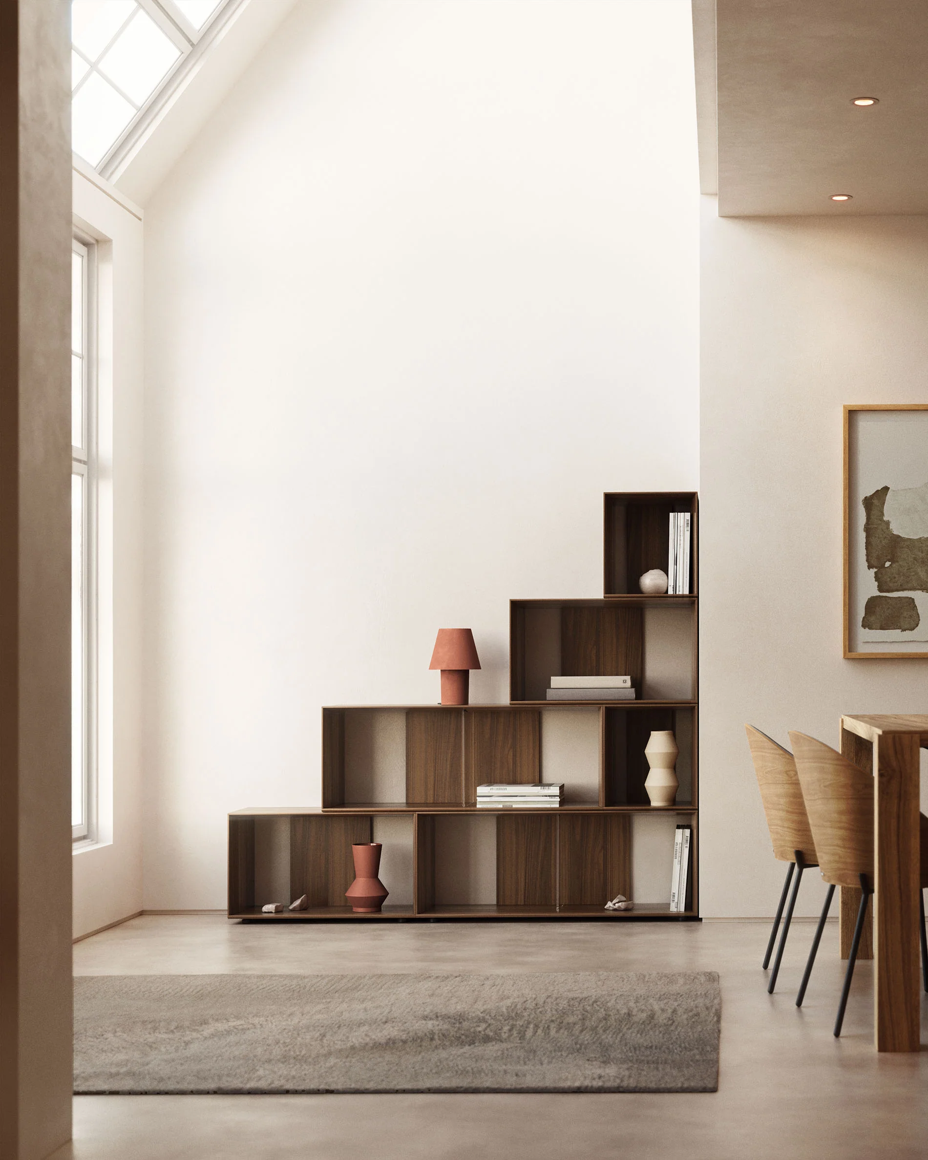 Kave Home - Set Litto van 6 modulaire planken in walnootfineer 101 x - Image 2