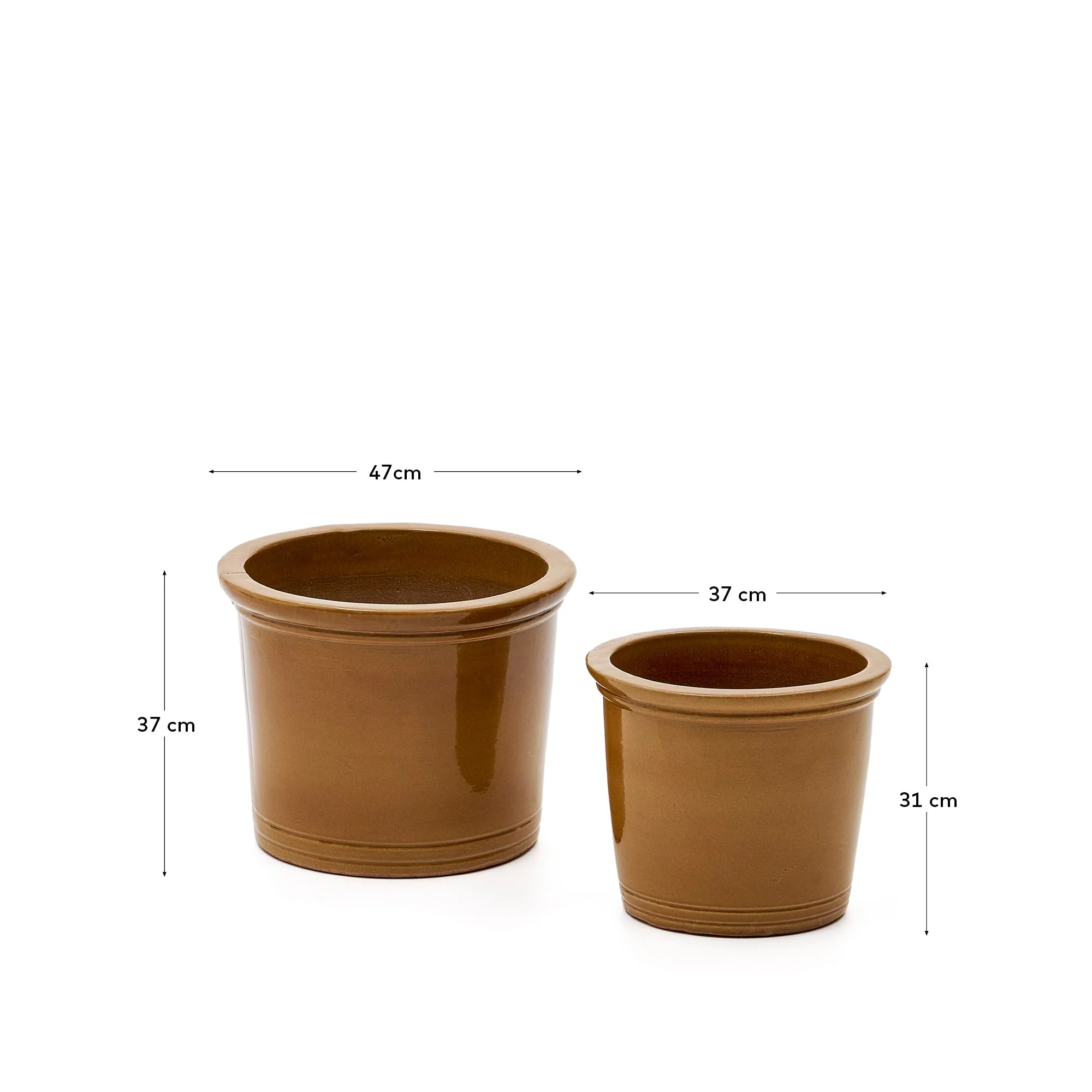 Kave Home - Set Presili van 2 keramiek bloempotten afgewerkt met - Image 4