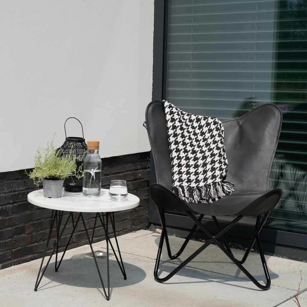 Lesli Living Vlinderstoel Buffalo 75x75x87 cm zwart - Image 2