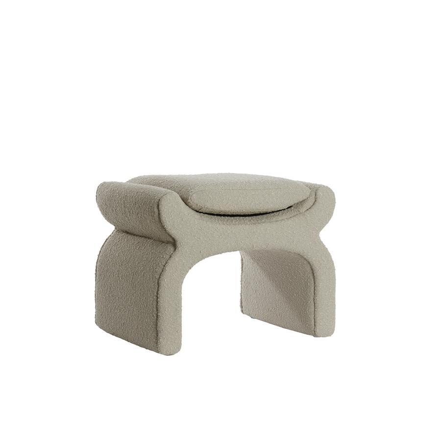 Light & Living - Nafya poef 60x46x46 cm bouclé - taupe - Image 2
