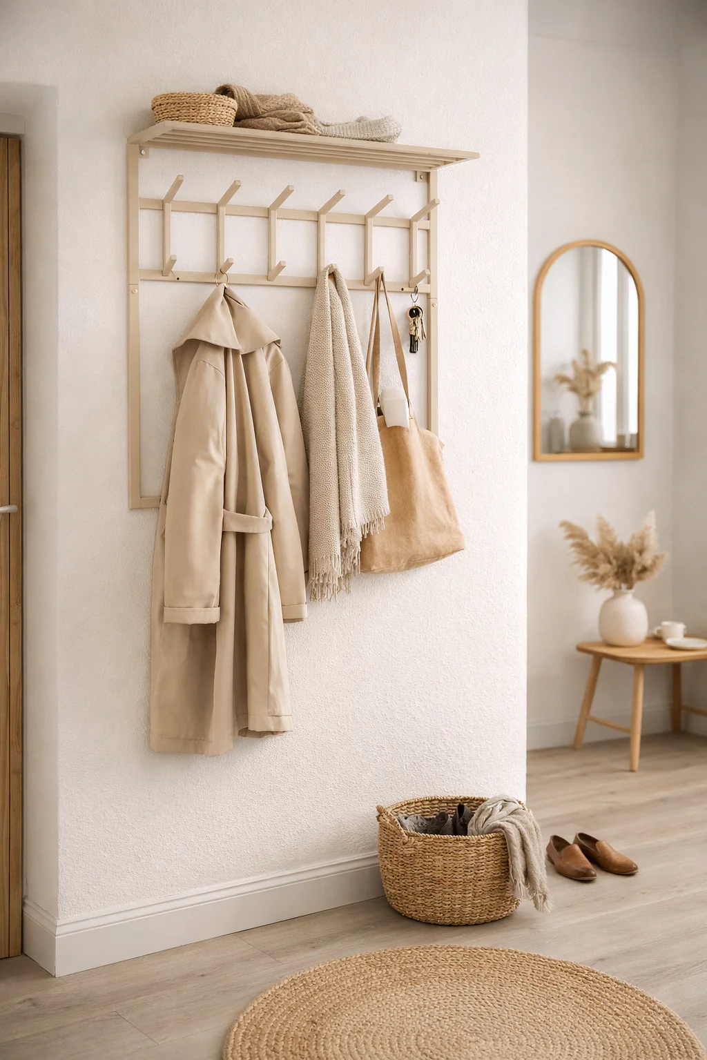 LOFT42 Kapstok Jaimy - Beige – Metaal – 6 dubbele haken - 80x80x30 - Image 4