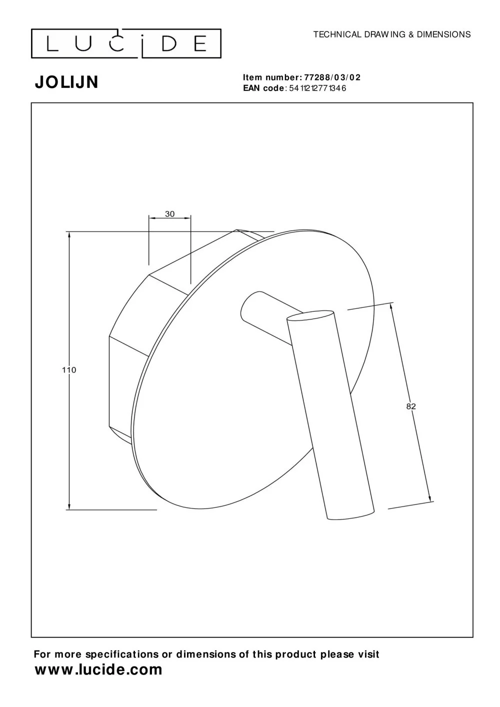 Lucide JOLIJN Bedlamp - Mat Goud | Messing - Image 3