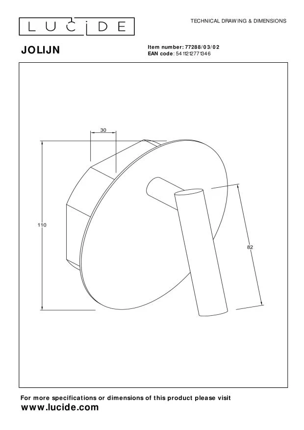 Lucide JOLIJN Bedlamp - Mat Goud | Messing - Image 4