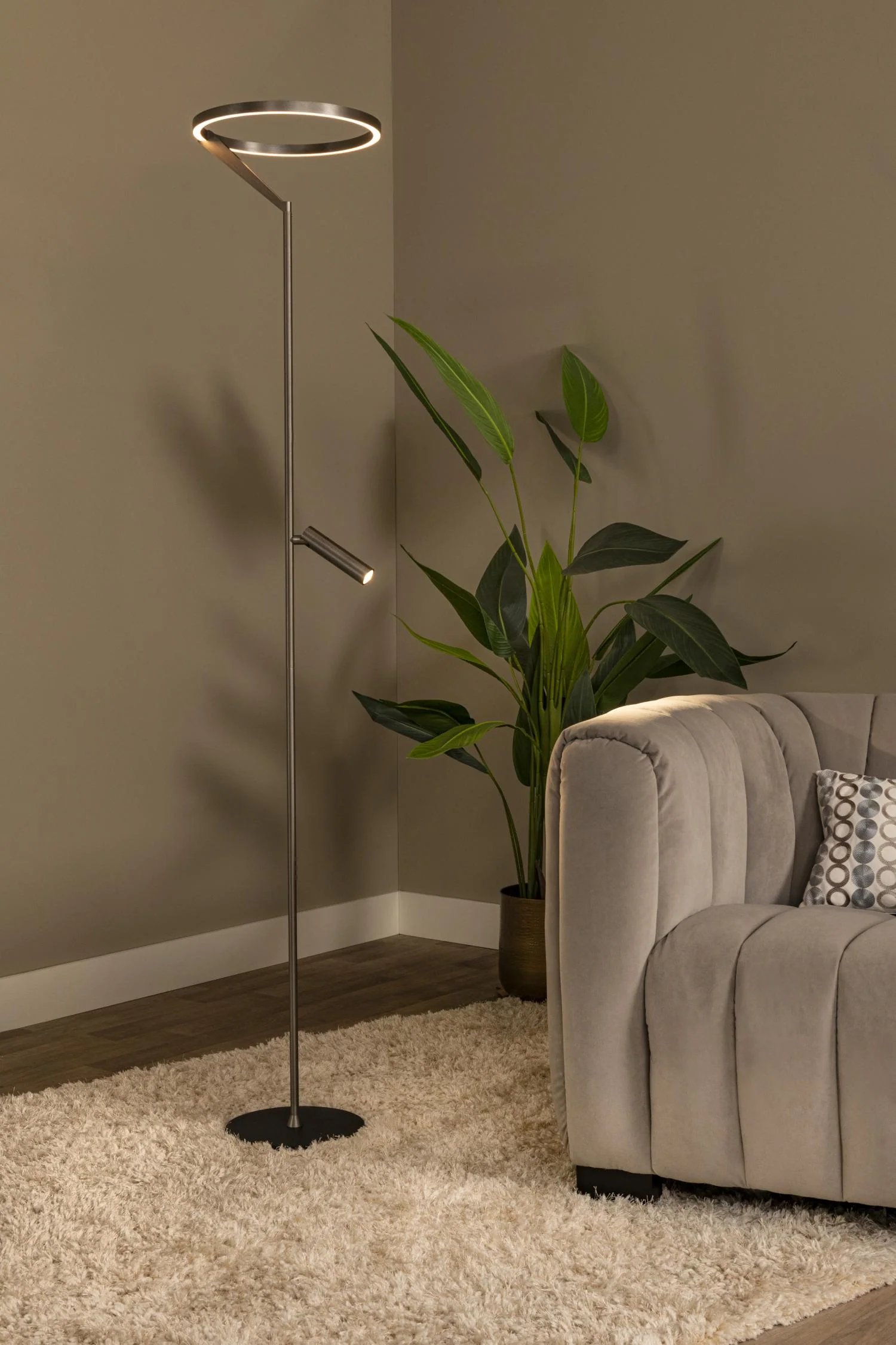 Lucide Premium APPLAUSE Vloerlamp - Grijs ijzer - Image 3
