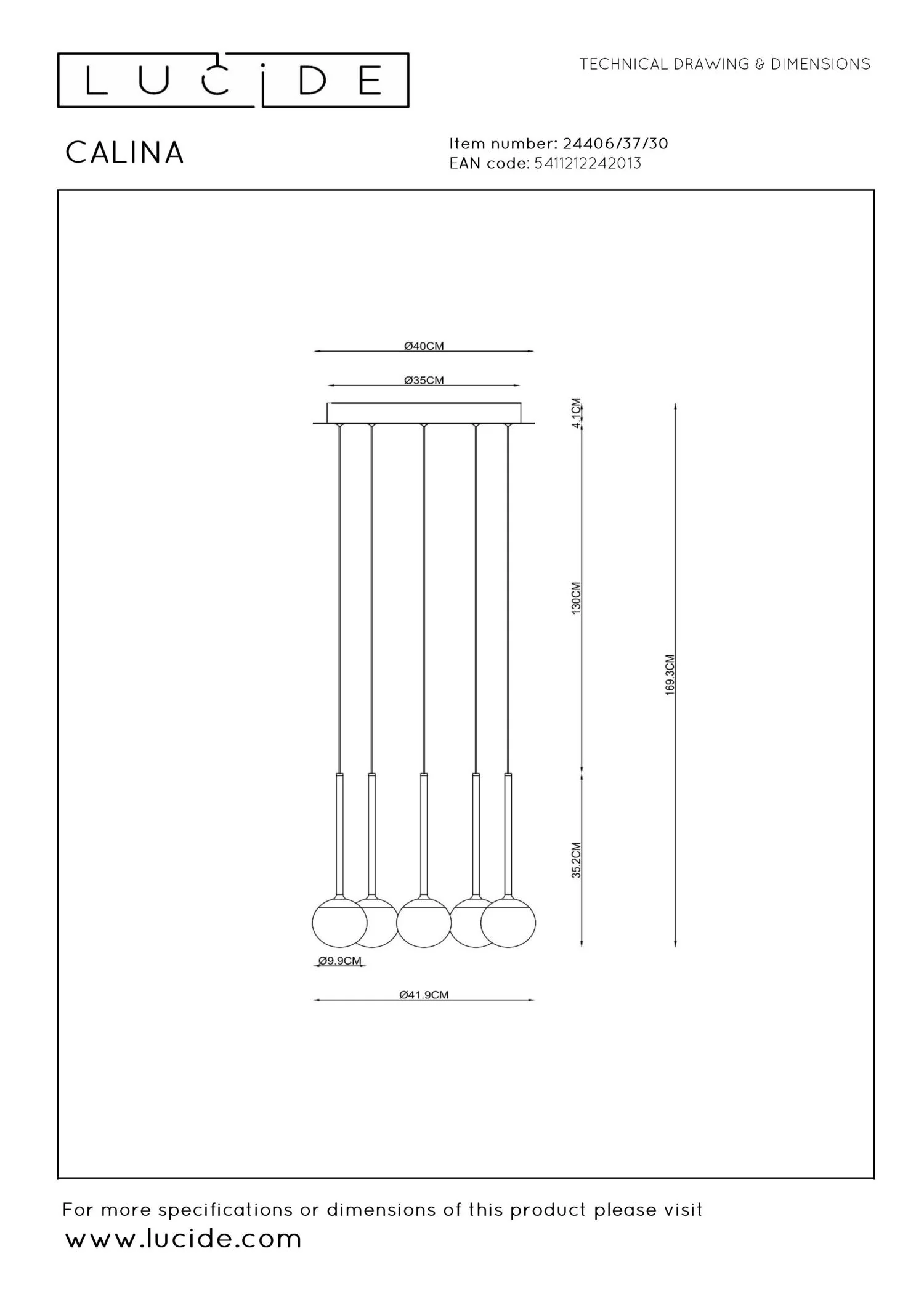 Lucide Premium CALINA Hanglamp - Zwart - Image 9