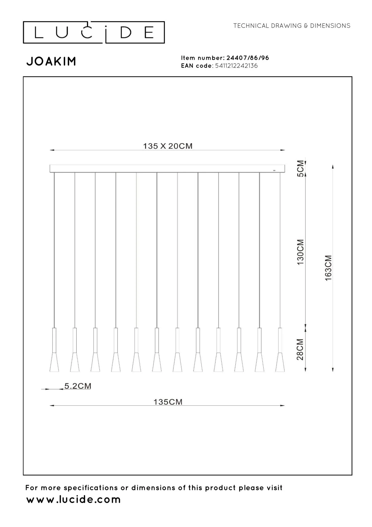 Lucide Premium JOAKIM Hanglamp - Koffie - Image 4