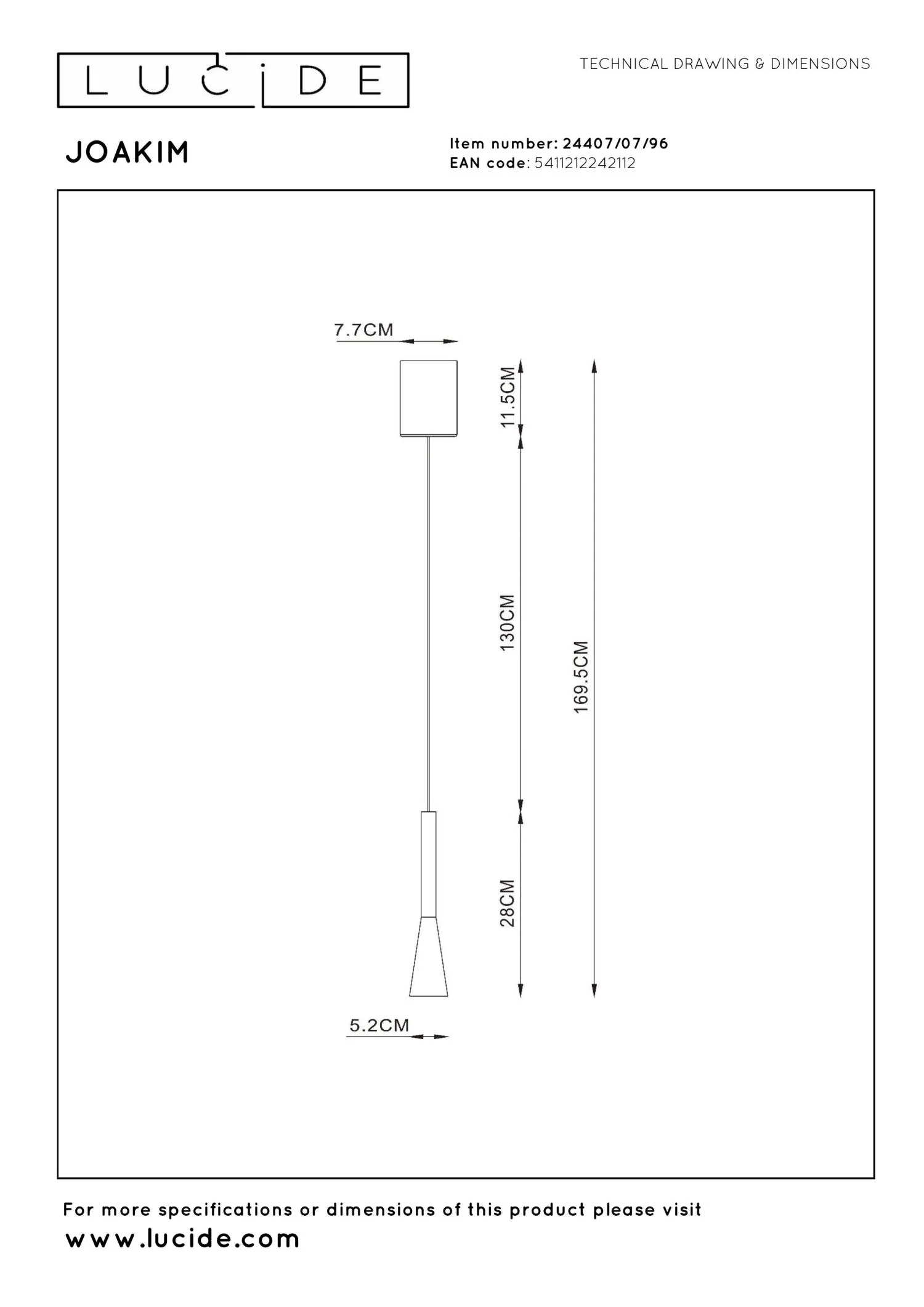 Lucide Premium JOAKIM Hanglamp - Koffie - Image 7