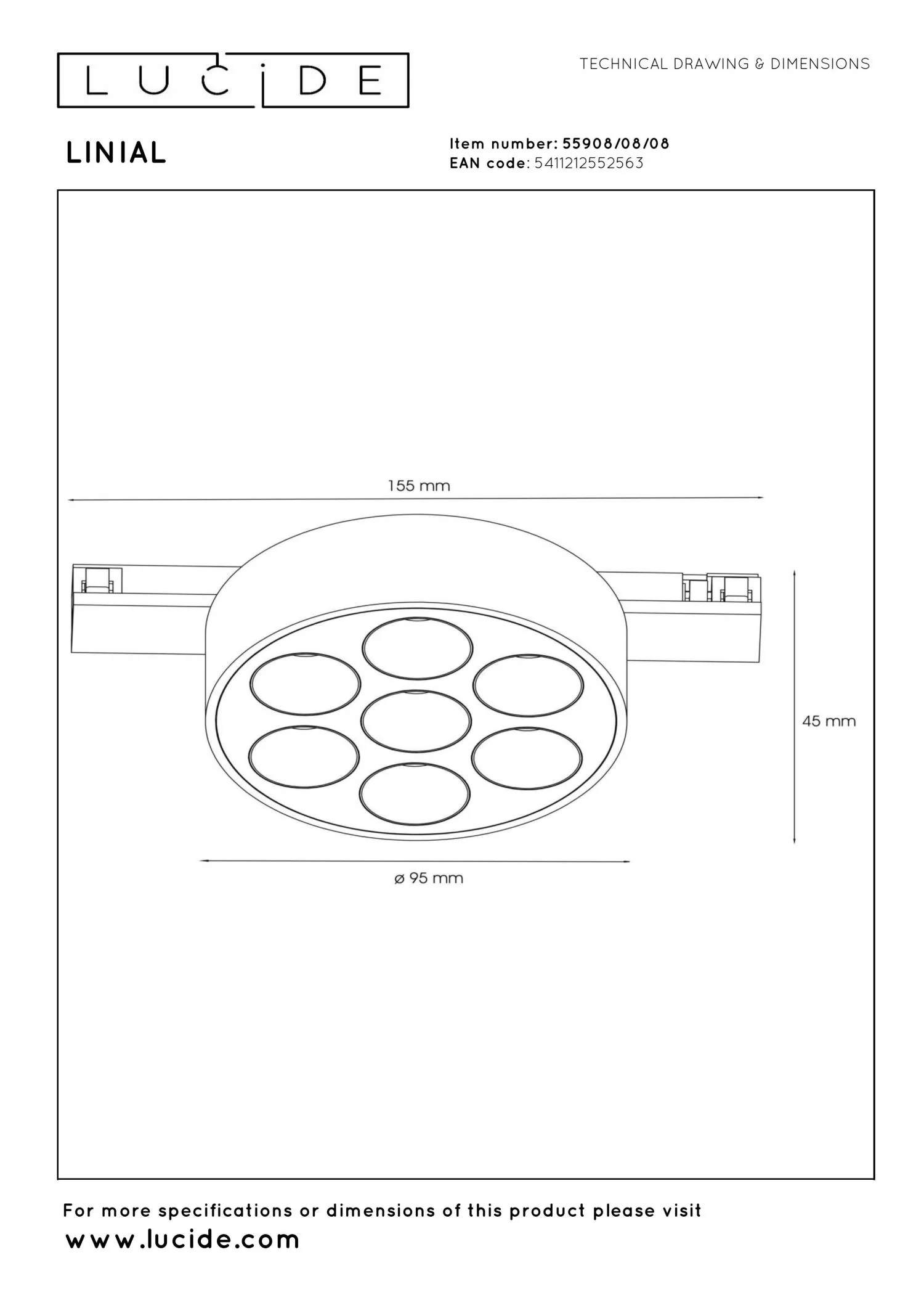 Lucide Premium LINIAL Railverlichting - Mat zwart chroom - Image 3