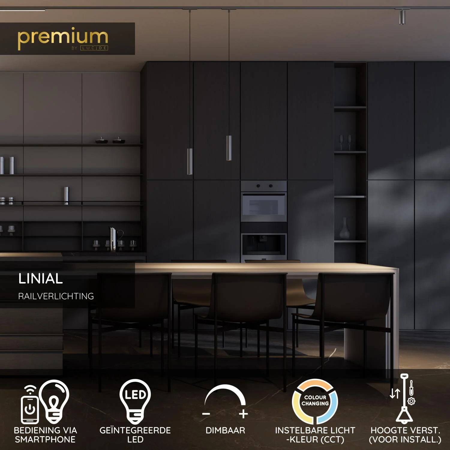 Lucide Premium LINIAL Railverlichting - Mat zwart chroom - Image 2