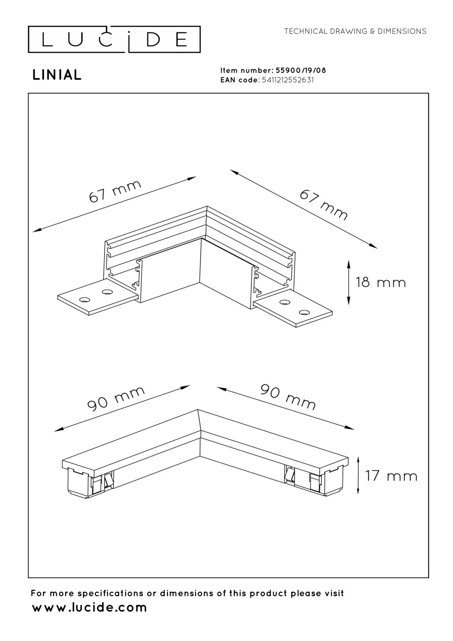 Lucide Premium LINIAL Railverlichting - Mat zwart chroom - Image 3
