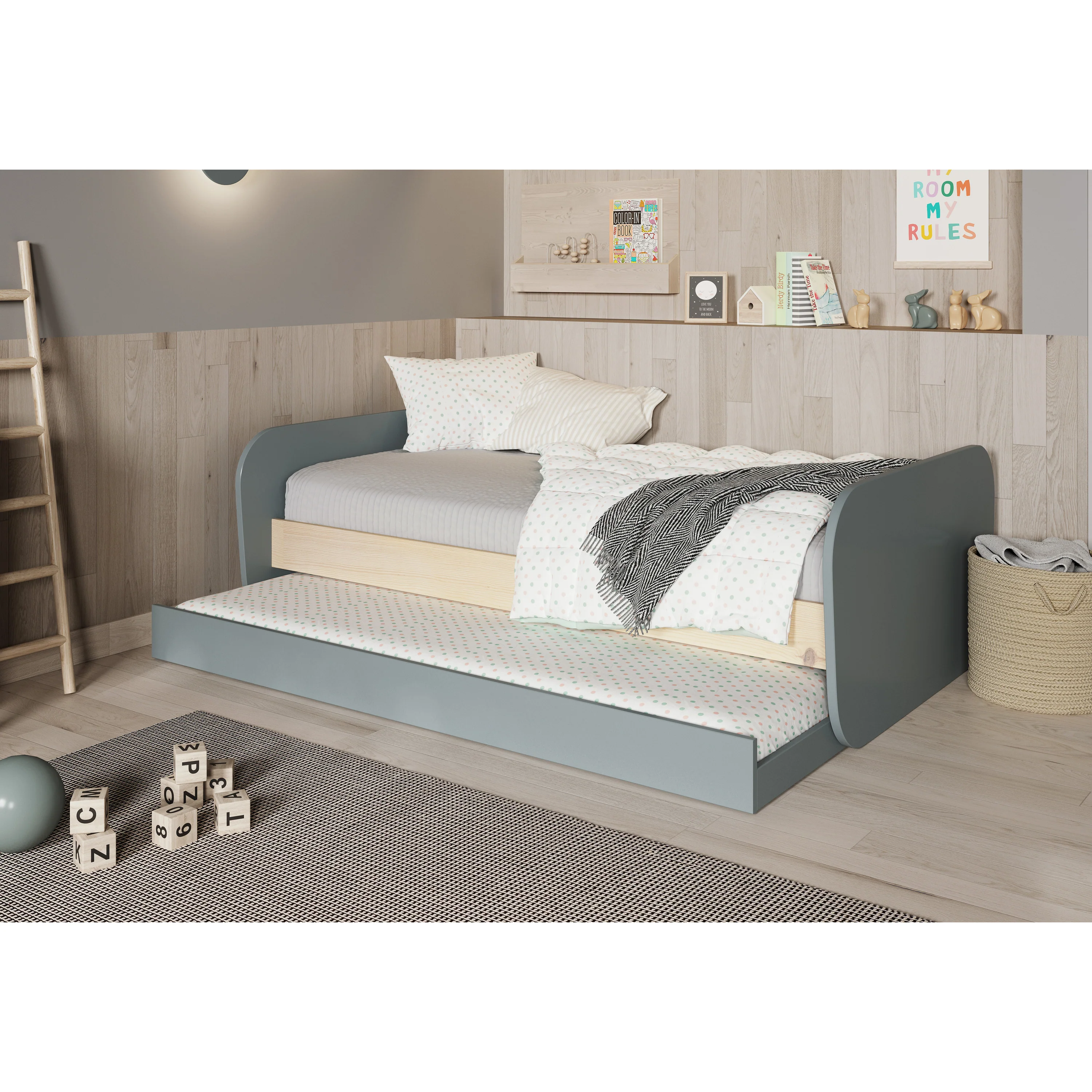 Marckeric - Bed Esteban - Groen - 205.4x102x65cm - Image 9