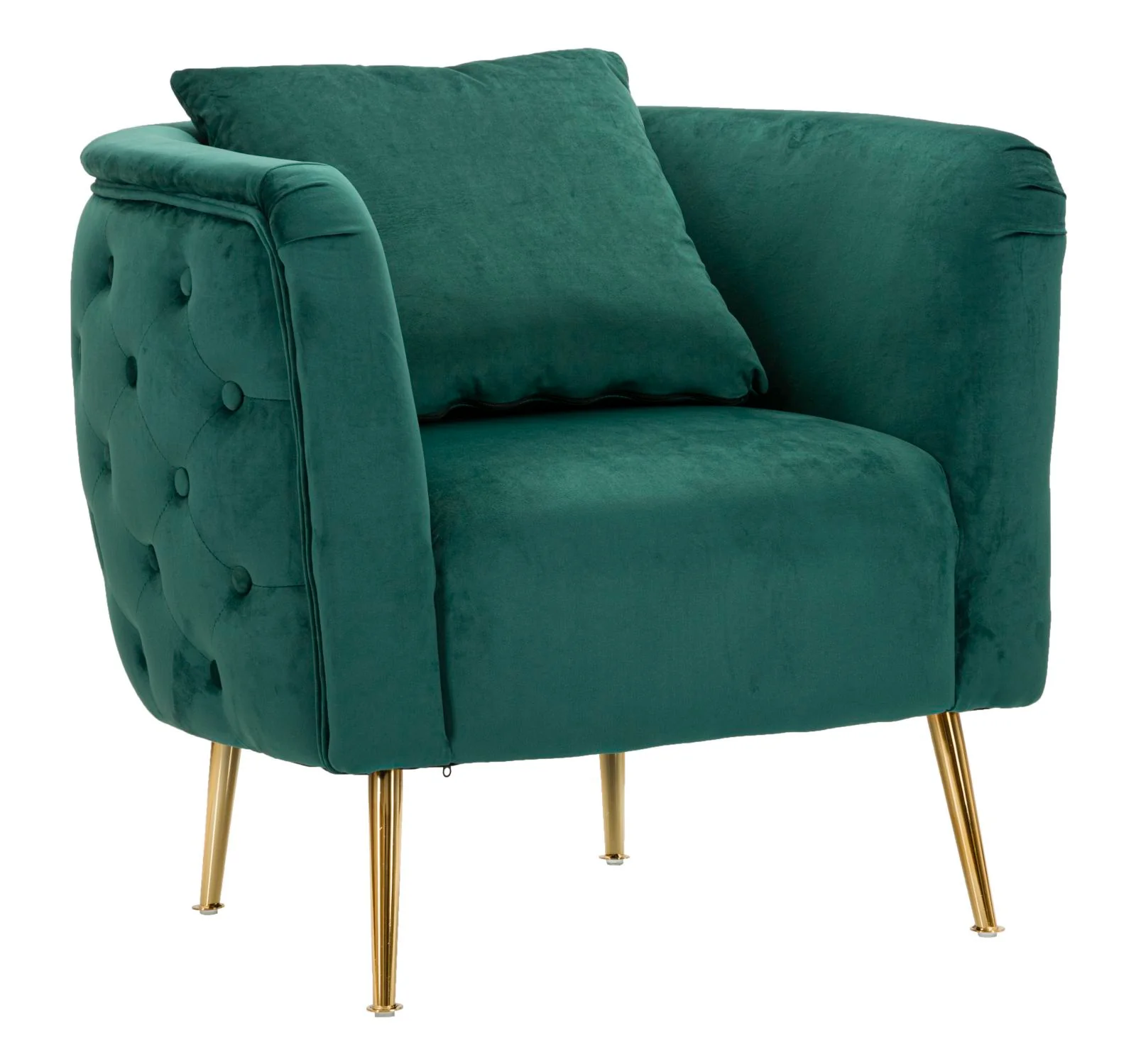 Mauro Ferretti Bucarest Fauteuil in metaal en stof, goud en groen