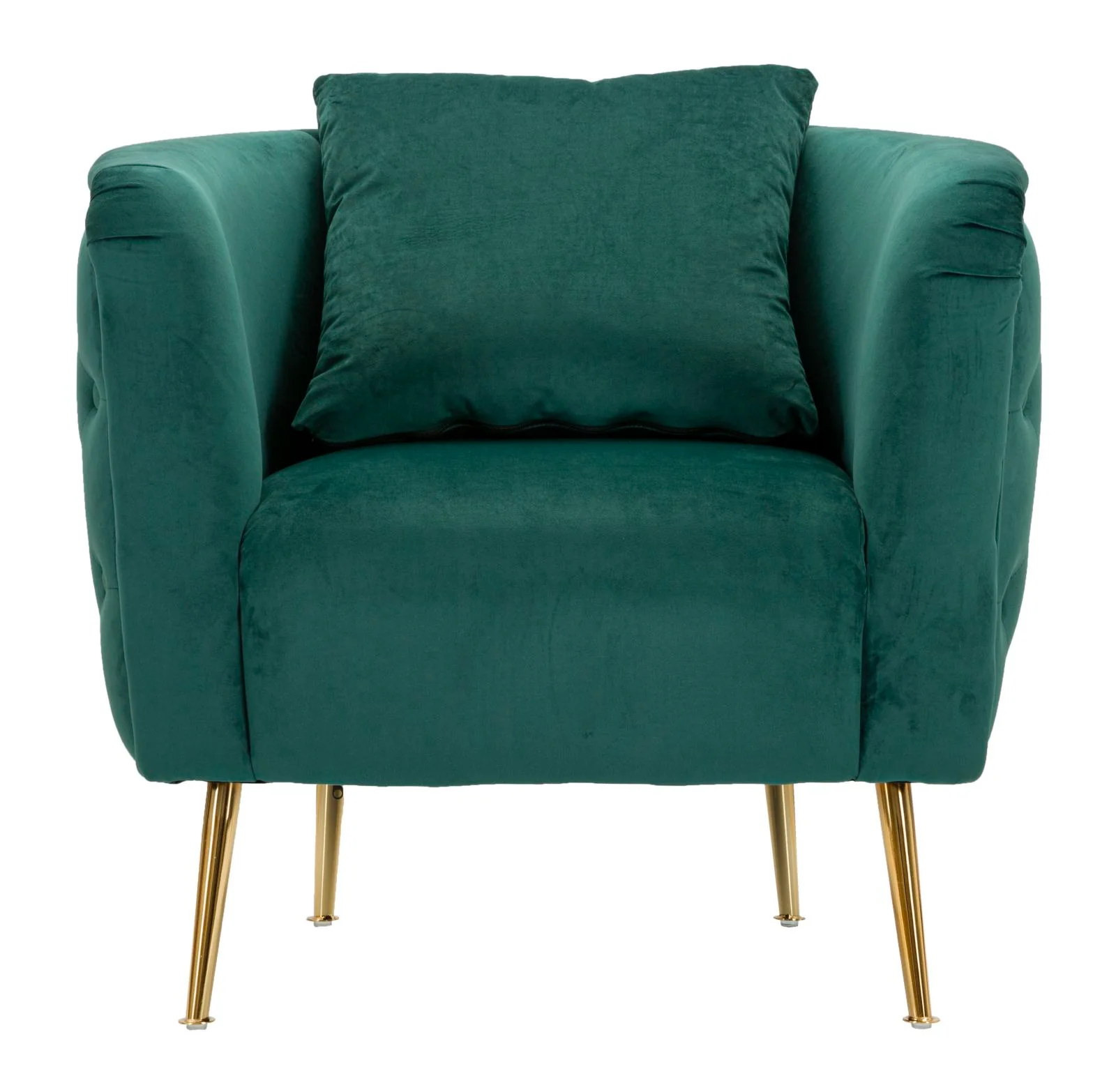 Mauro Ferretti Bucarest Fauteuil in metaal en stof, goud en groen - Image 2