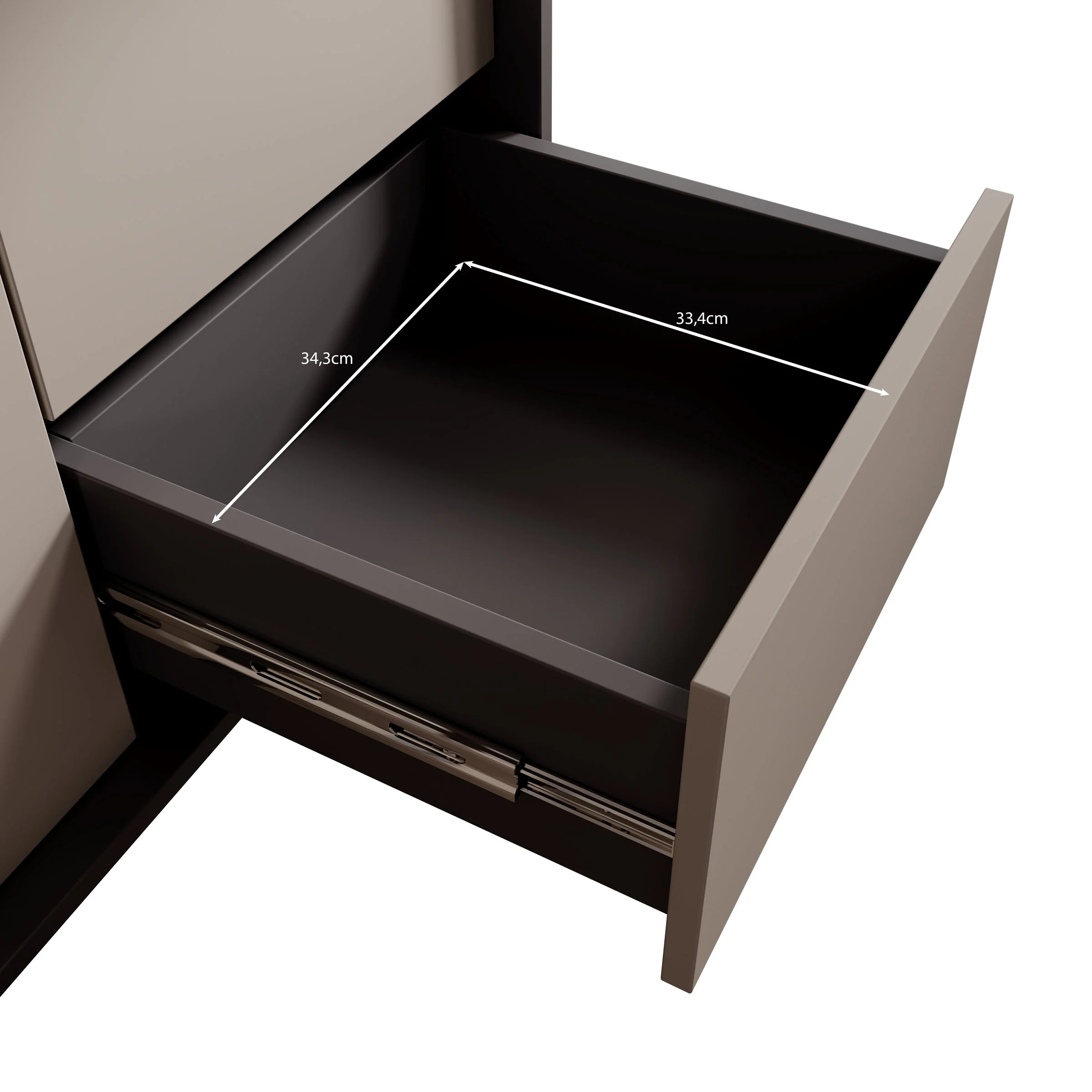 Meubella - Antigo - Dressoir - Beige|Antraciet - 123x43x87 cm - Image 8