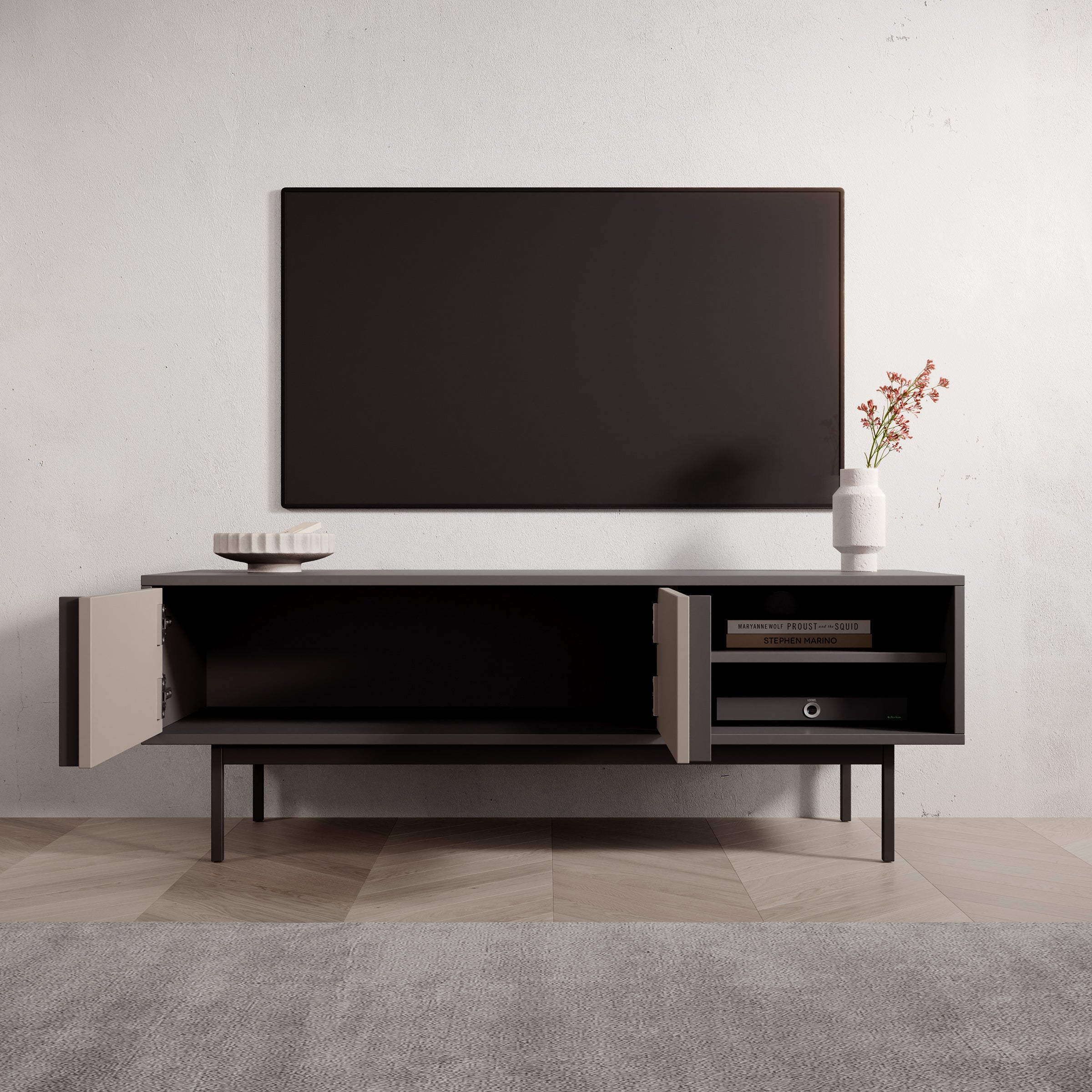 Meubella - Antigo - TV-Meubel - Beige|Antraciet - 123 cm - Image 3