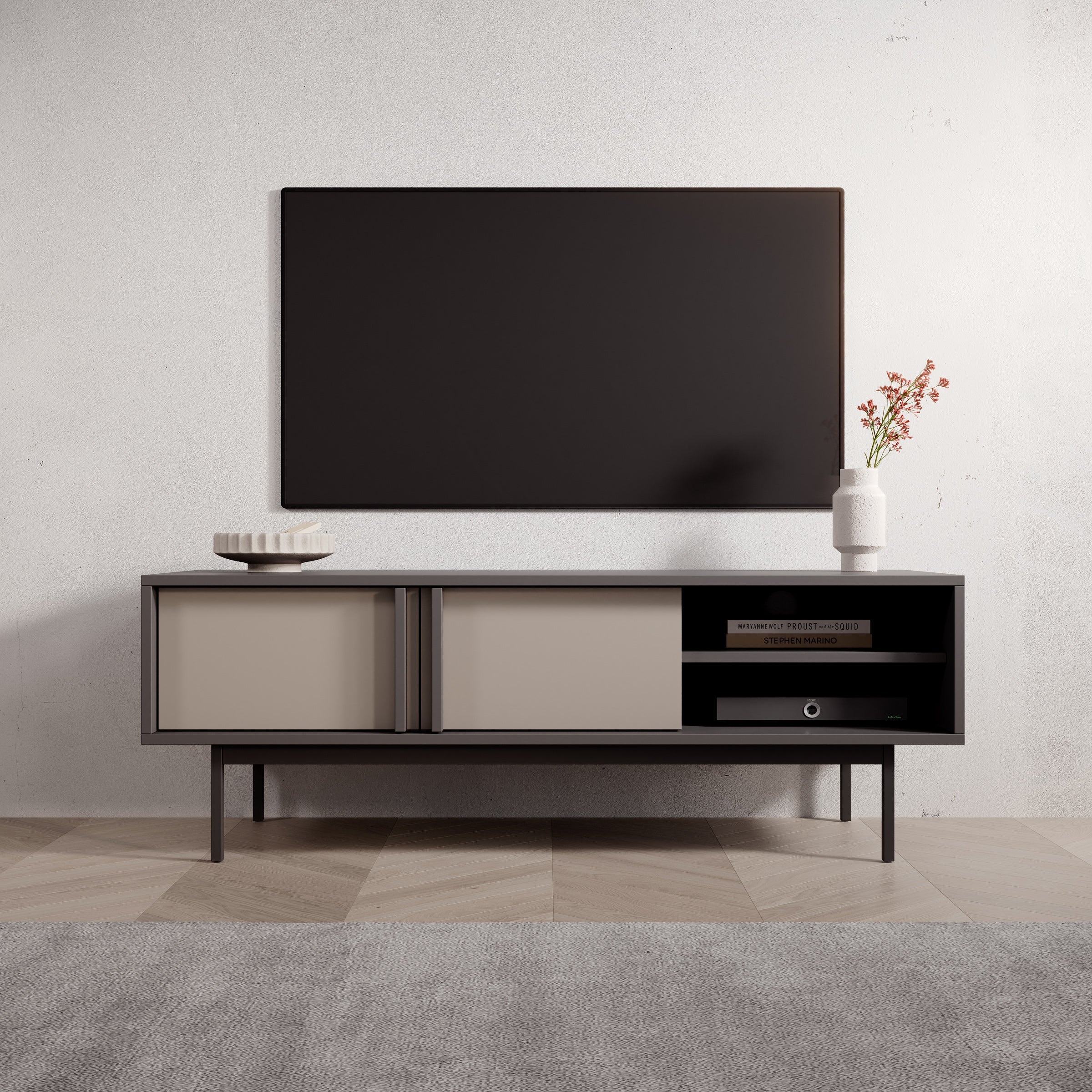 Meubella - Antigo - TV-Meubel - Beige|Antraciet - 123 cm - Image 4