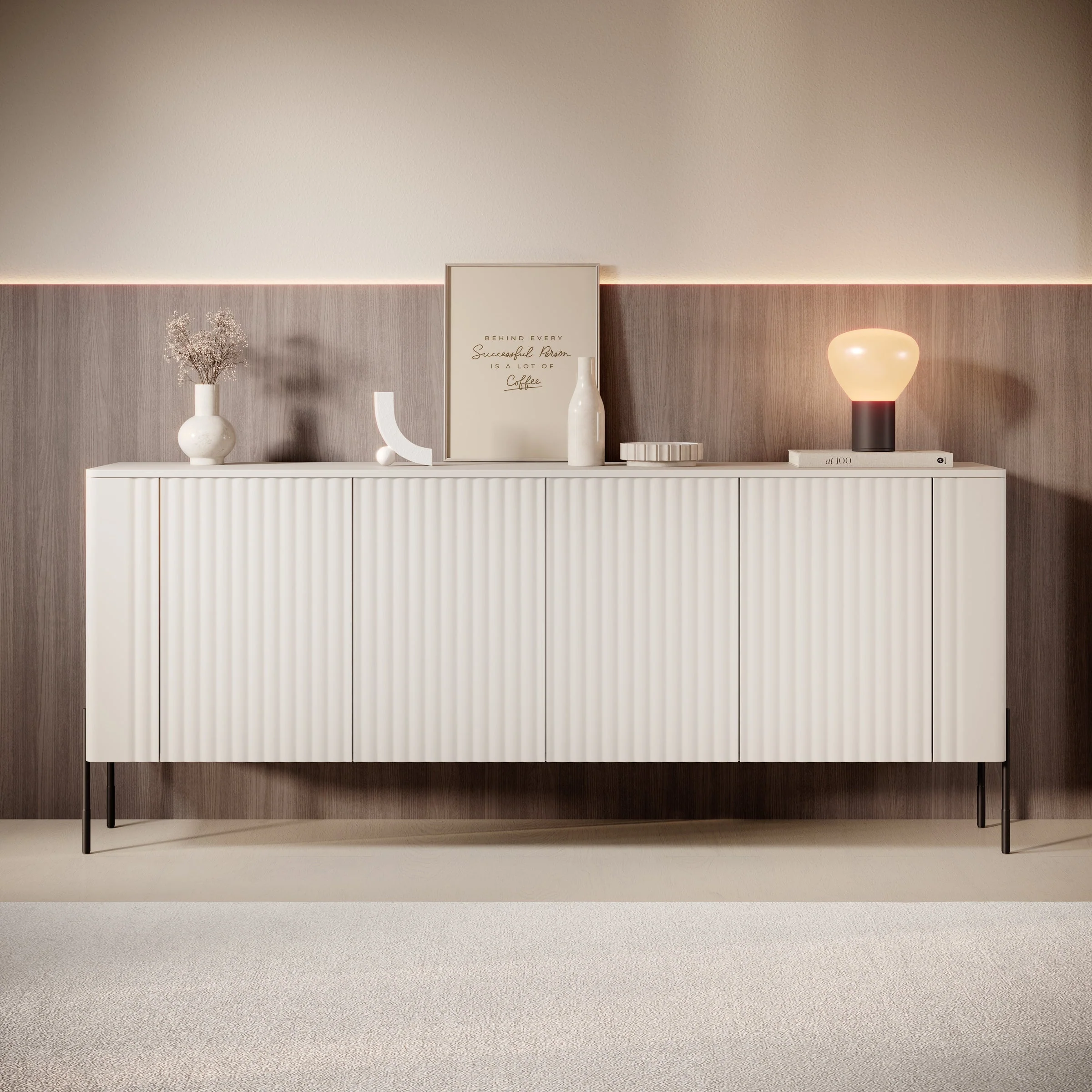 Meubella - Vivi - Dressoir - Beige - 190 cm - Image 3