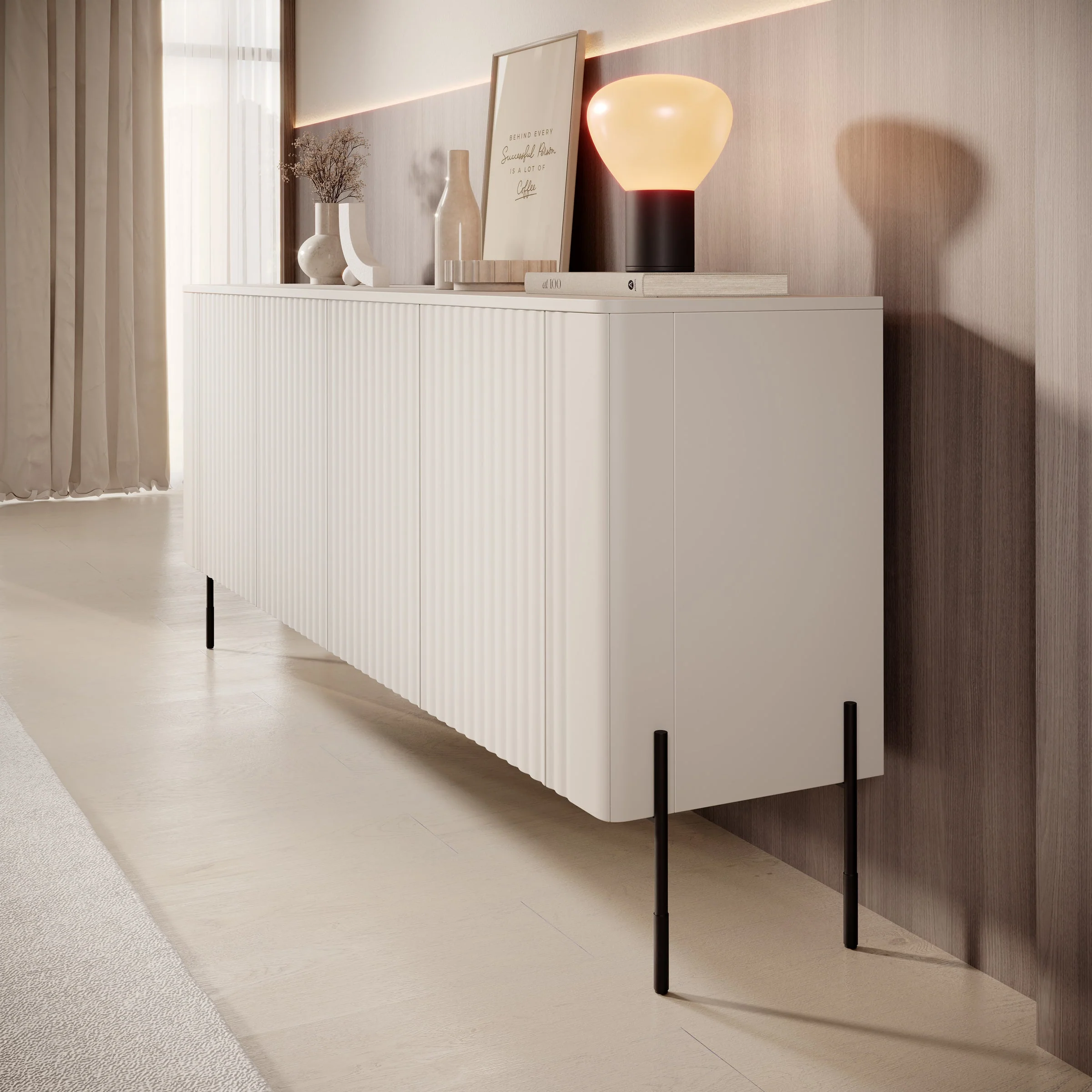 Meubella - Vivi - Dressoir - Beige - 190 cm - Image 4