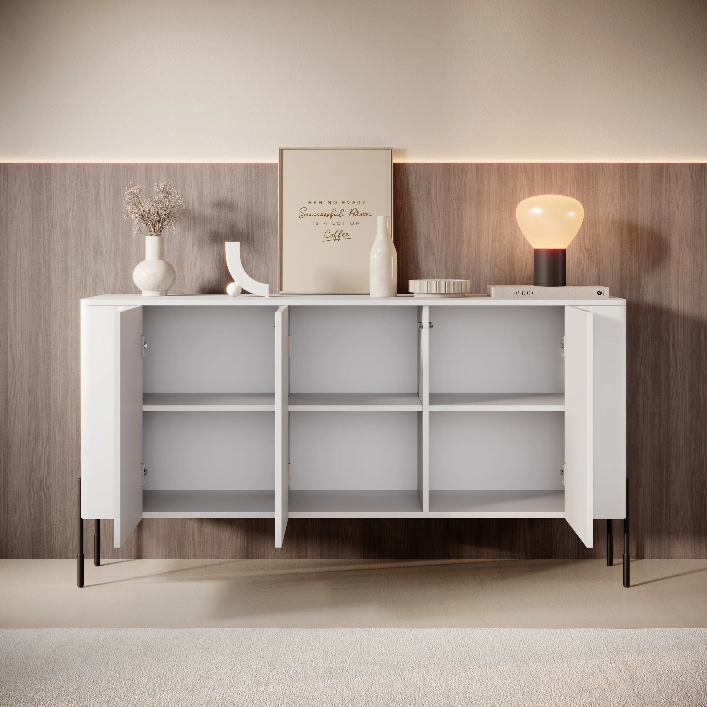 Meubella - Vivi - Dressoir - Wit - 150 cm - Image 3