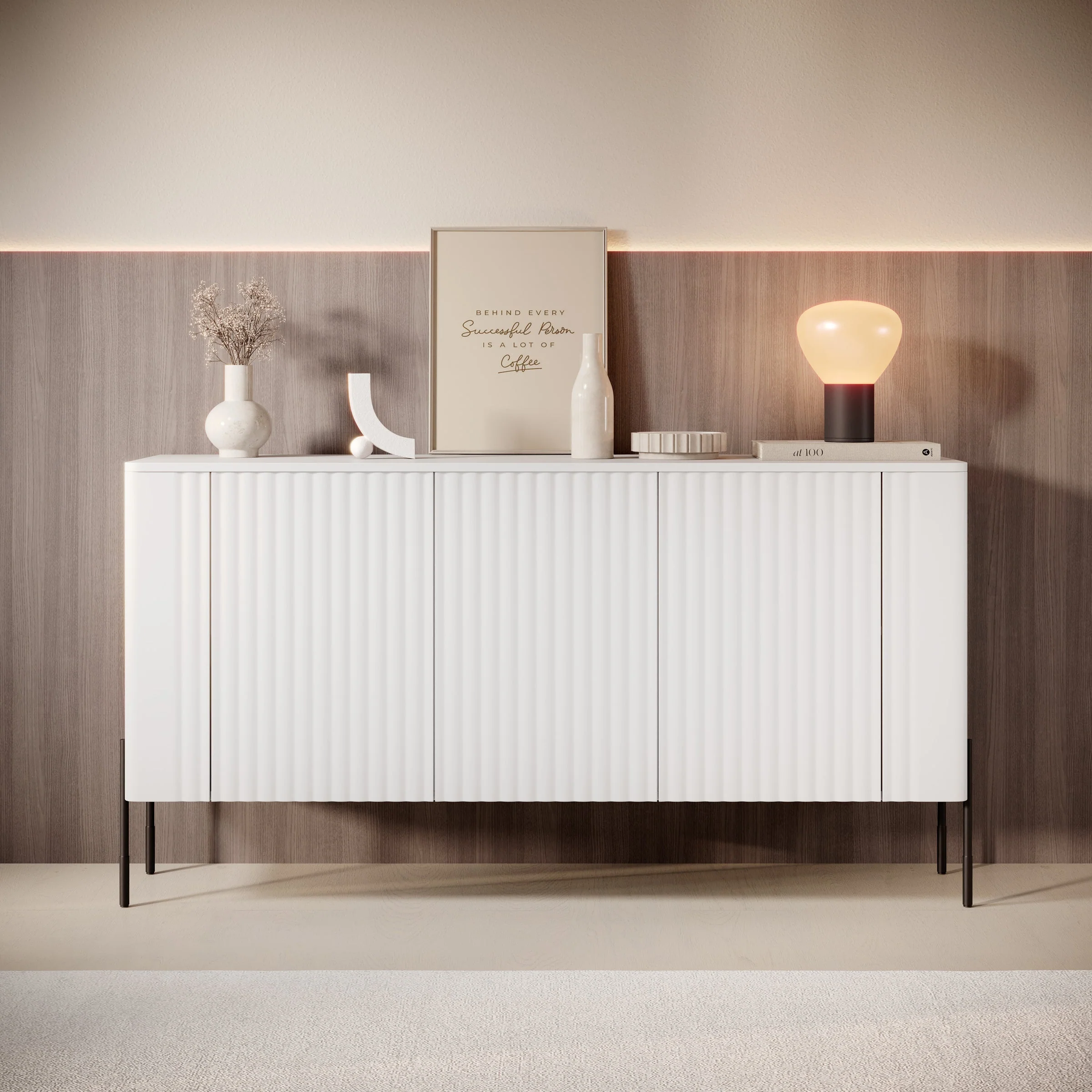 Meubella - Vivi - Dressoir - Wit - 150 cm - Image 4