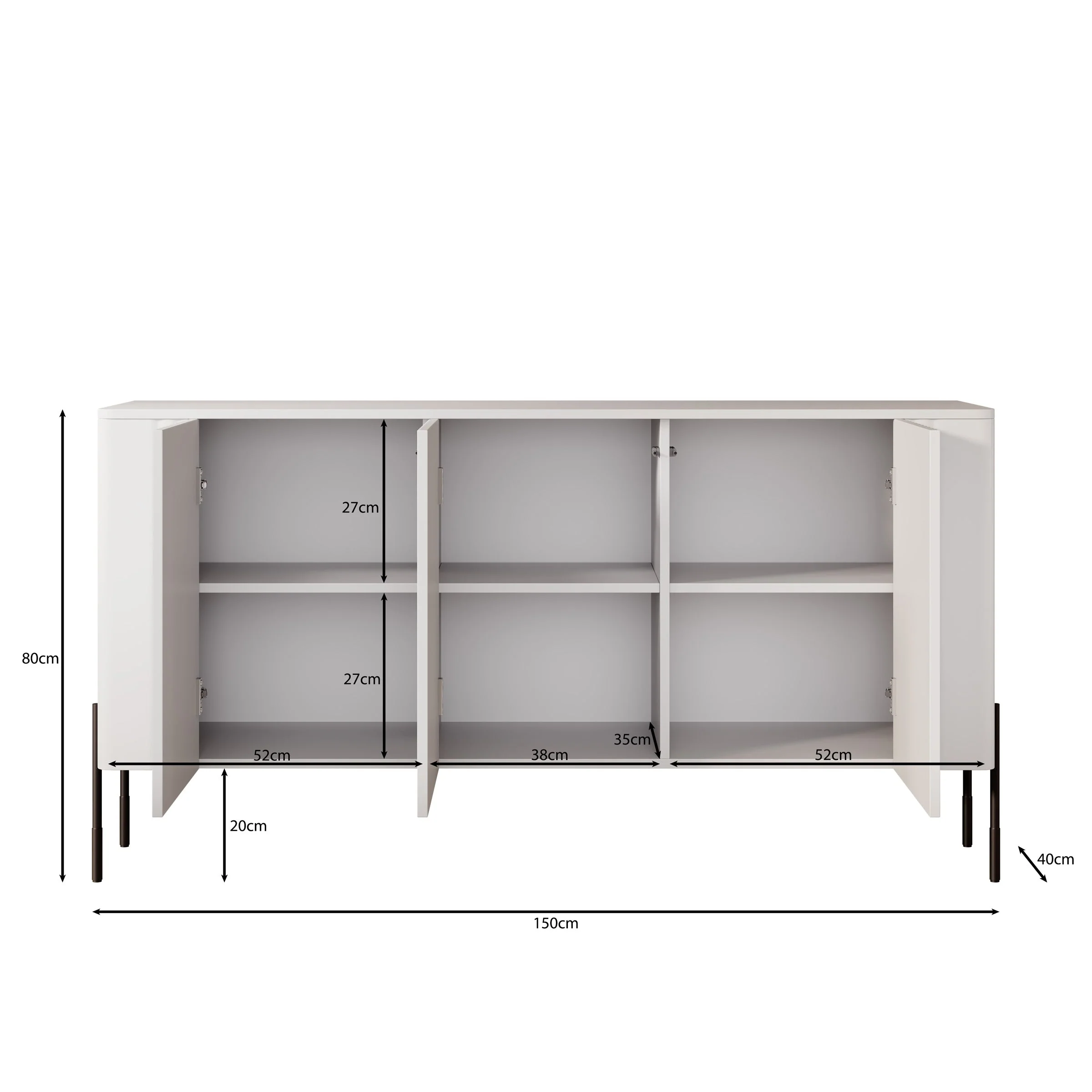 Meubella - Vivi - Dressoir - Wit - 150 cm - Image 6