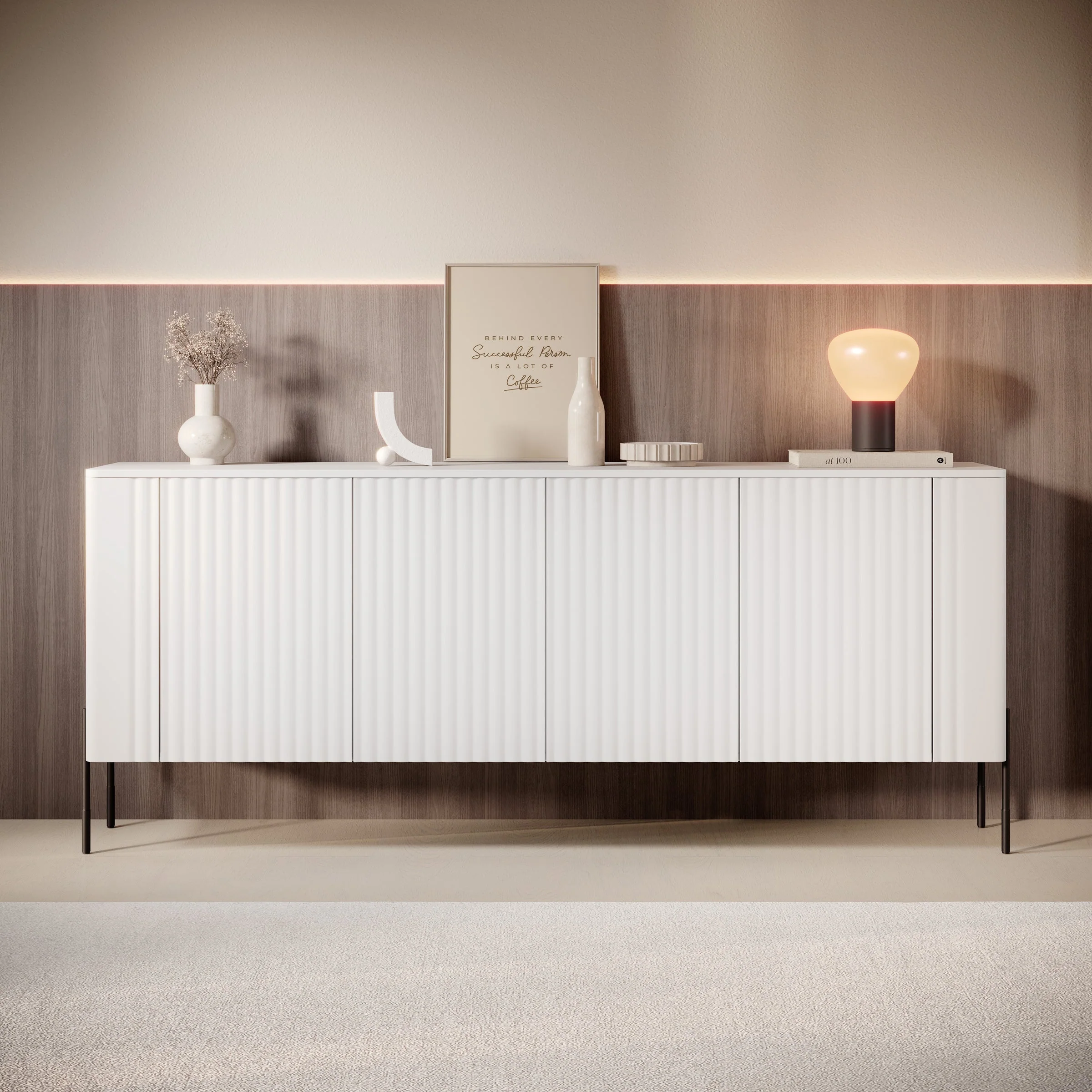 Meubella - Vivi - Dressoir - Wit - 190 cm - Image 4