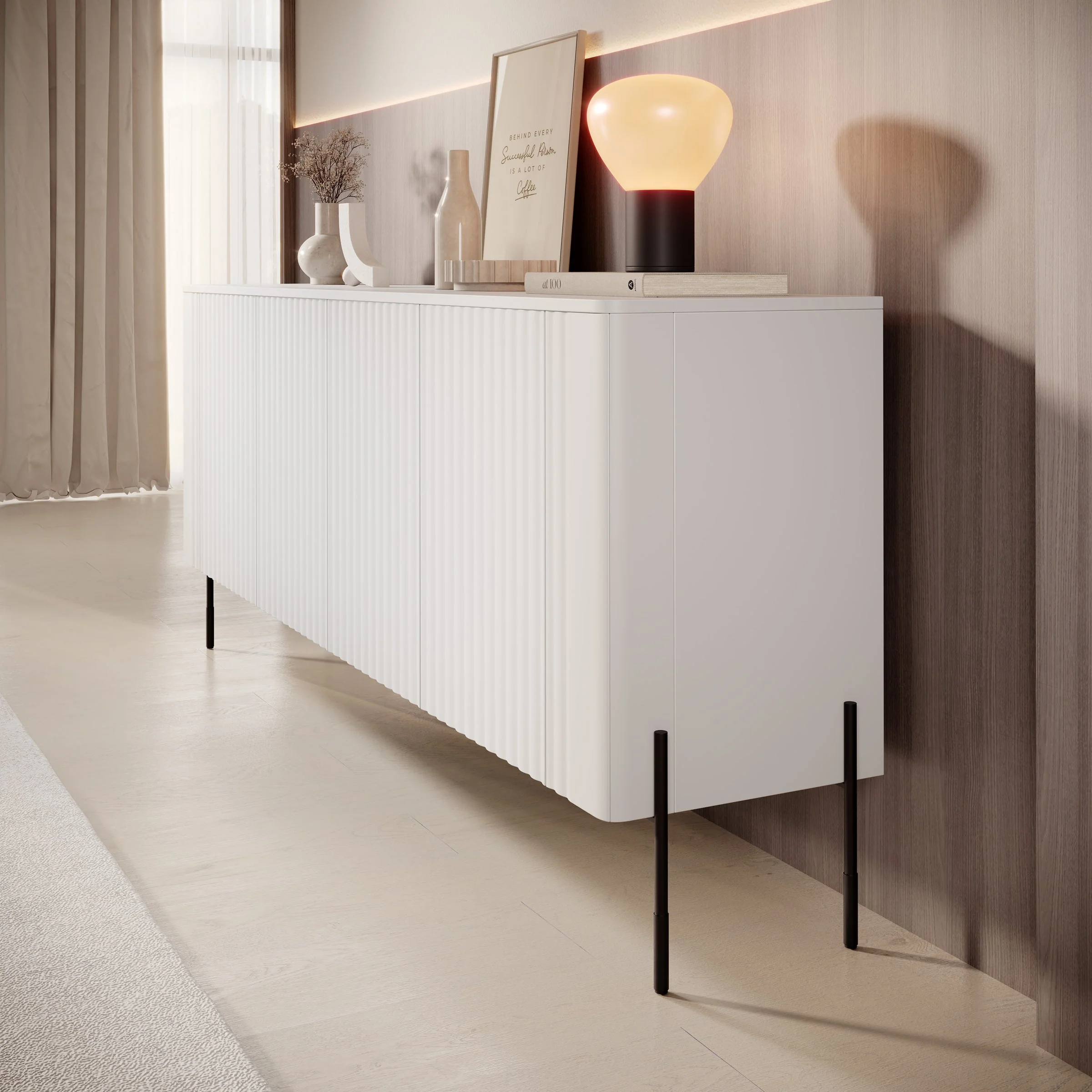 Meubella - Vivi - Dressoir - Wit - 190 cm - Image 5