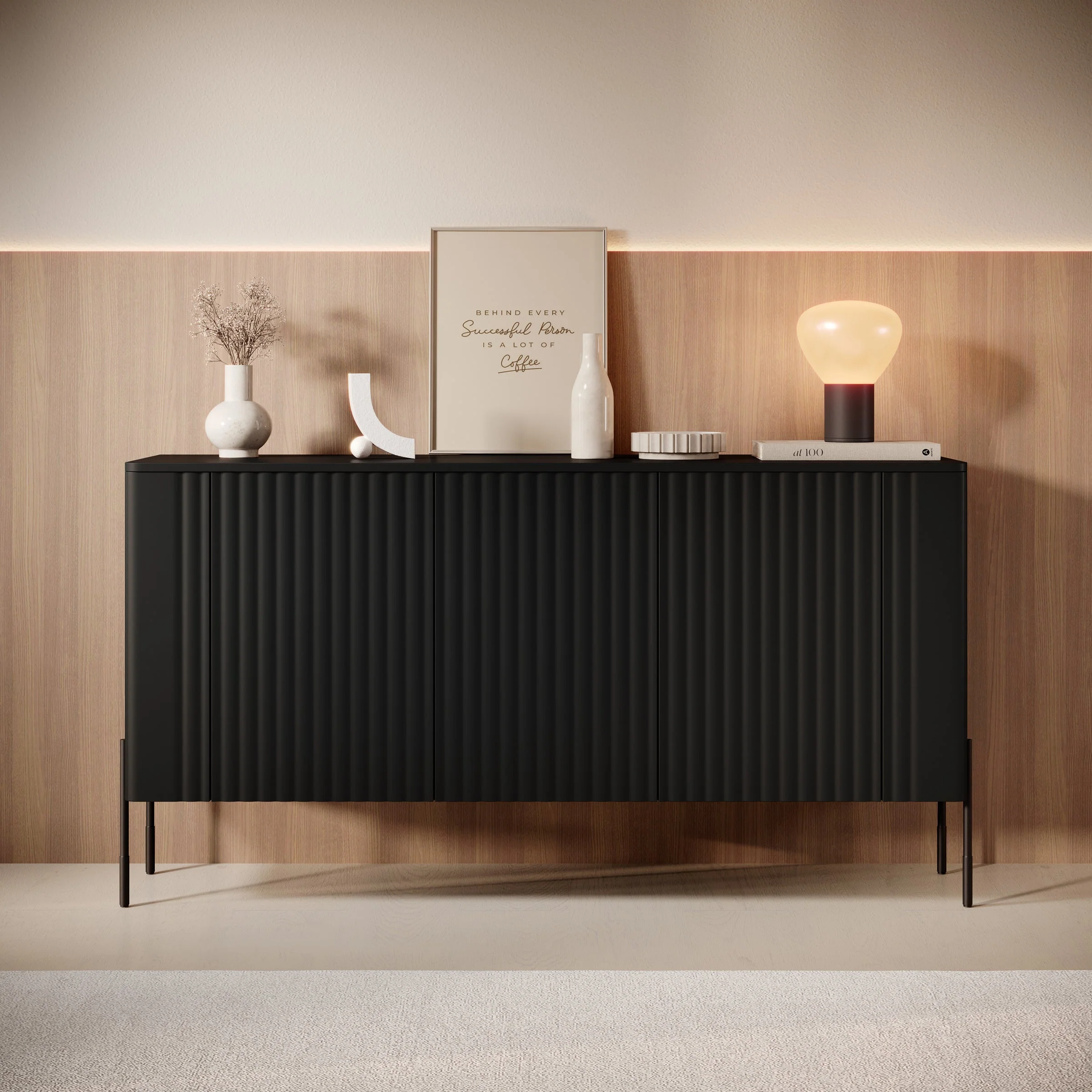 Meubella - Vivi - Dressoir - Zwart - 150 cm - Image 4