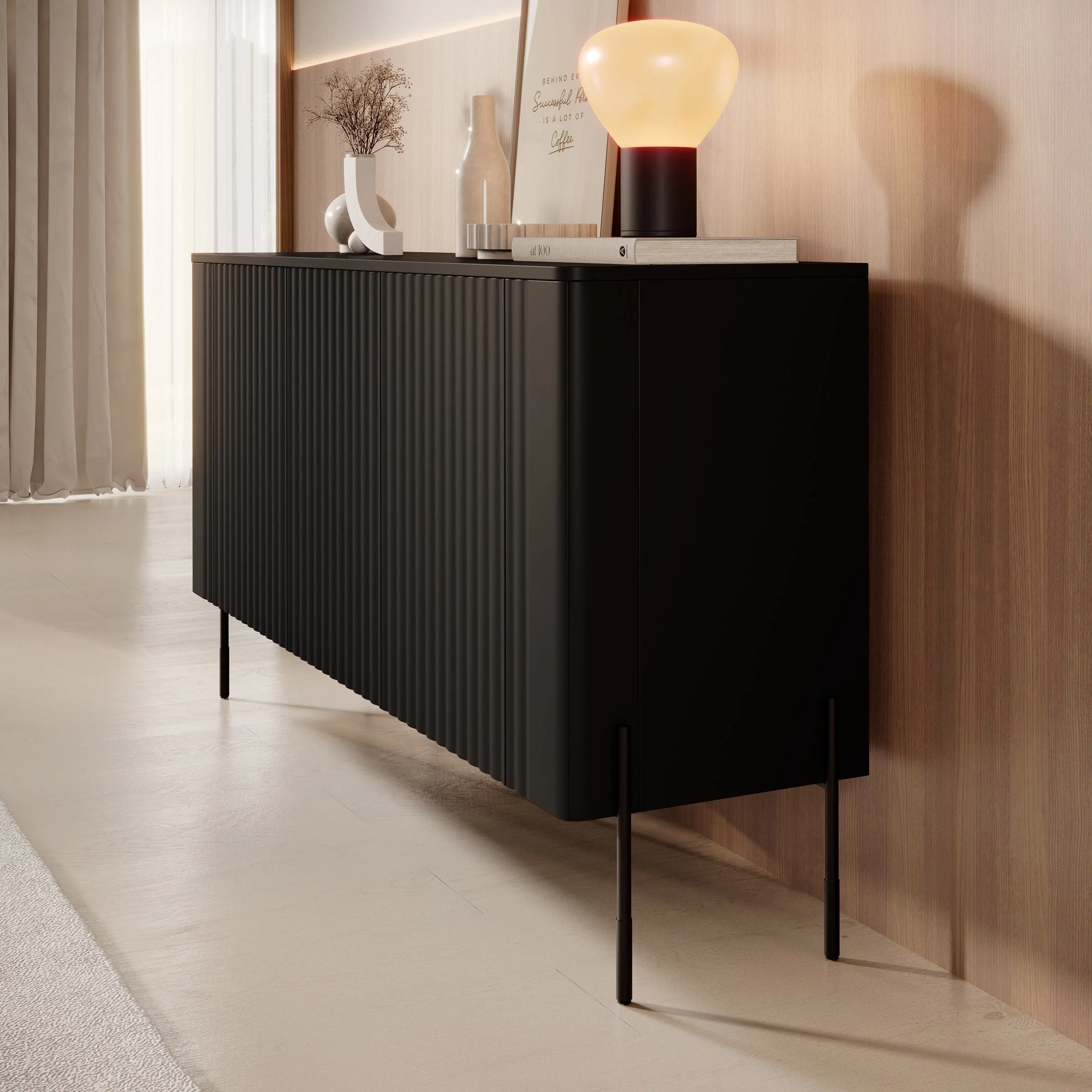 Meubella - Vivi - Dressoir - Zwart - 150 cm - Image 5