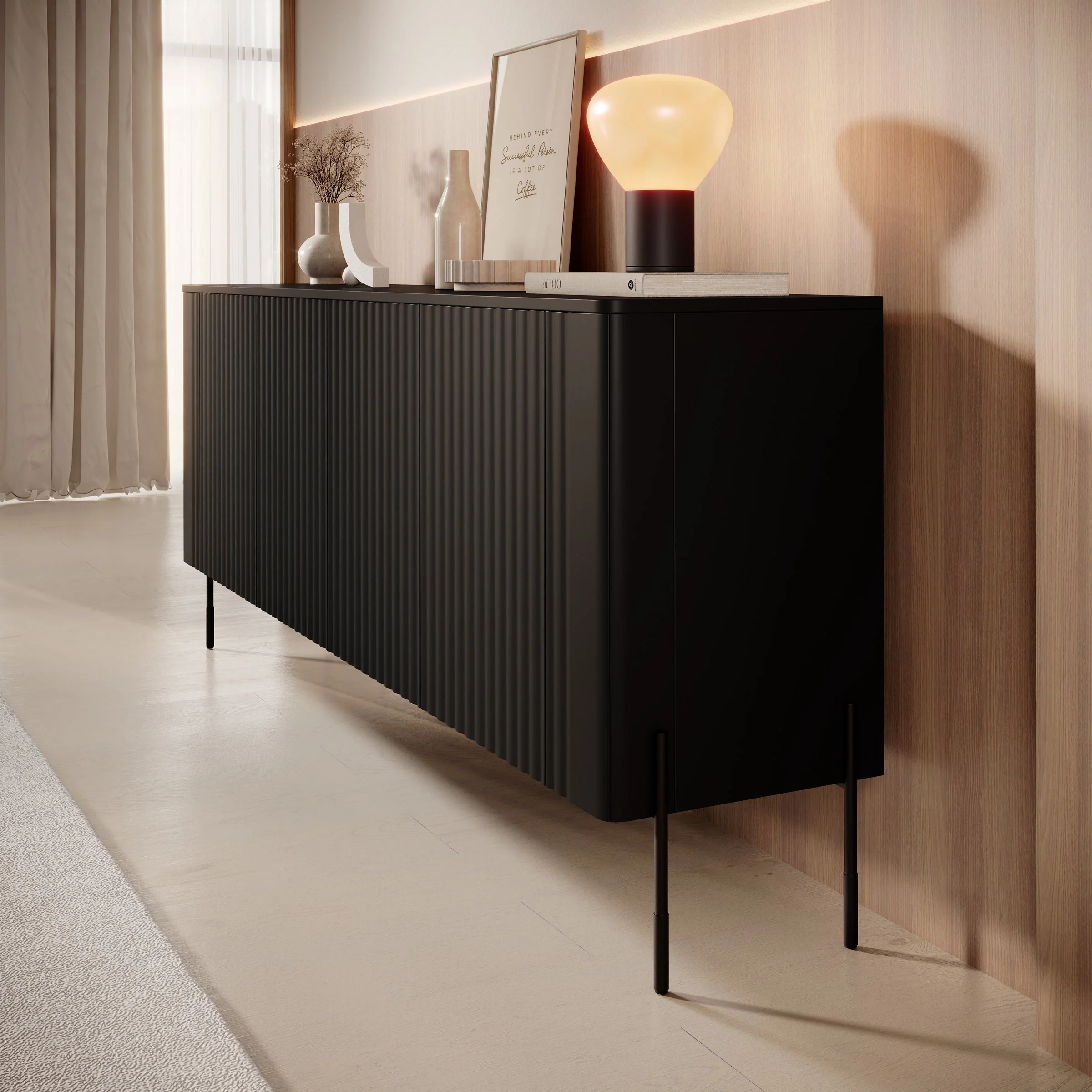 Meubella - Vivi - Dressoir - Zwart - 190 cm - Image 5
