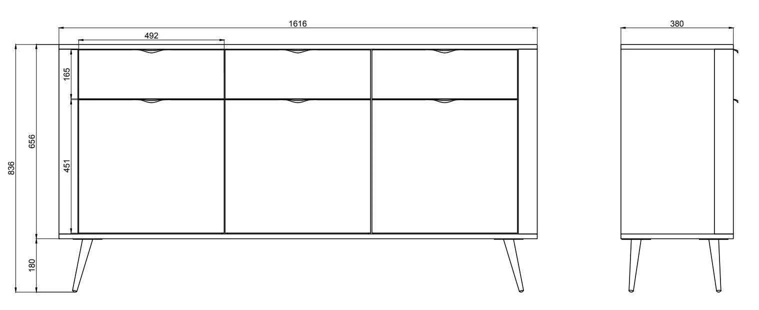 NADUVI Collection Dressoir Olivia 3 deurs 3 lades - Image 4