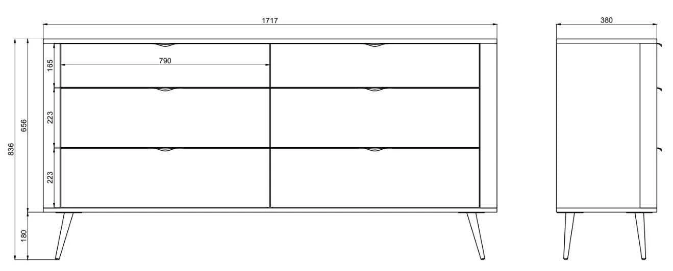 NADUVI Collection Dressoir Olivia 6 lades - Image 4