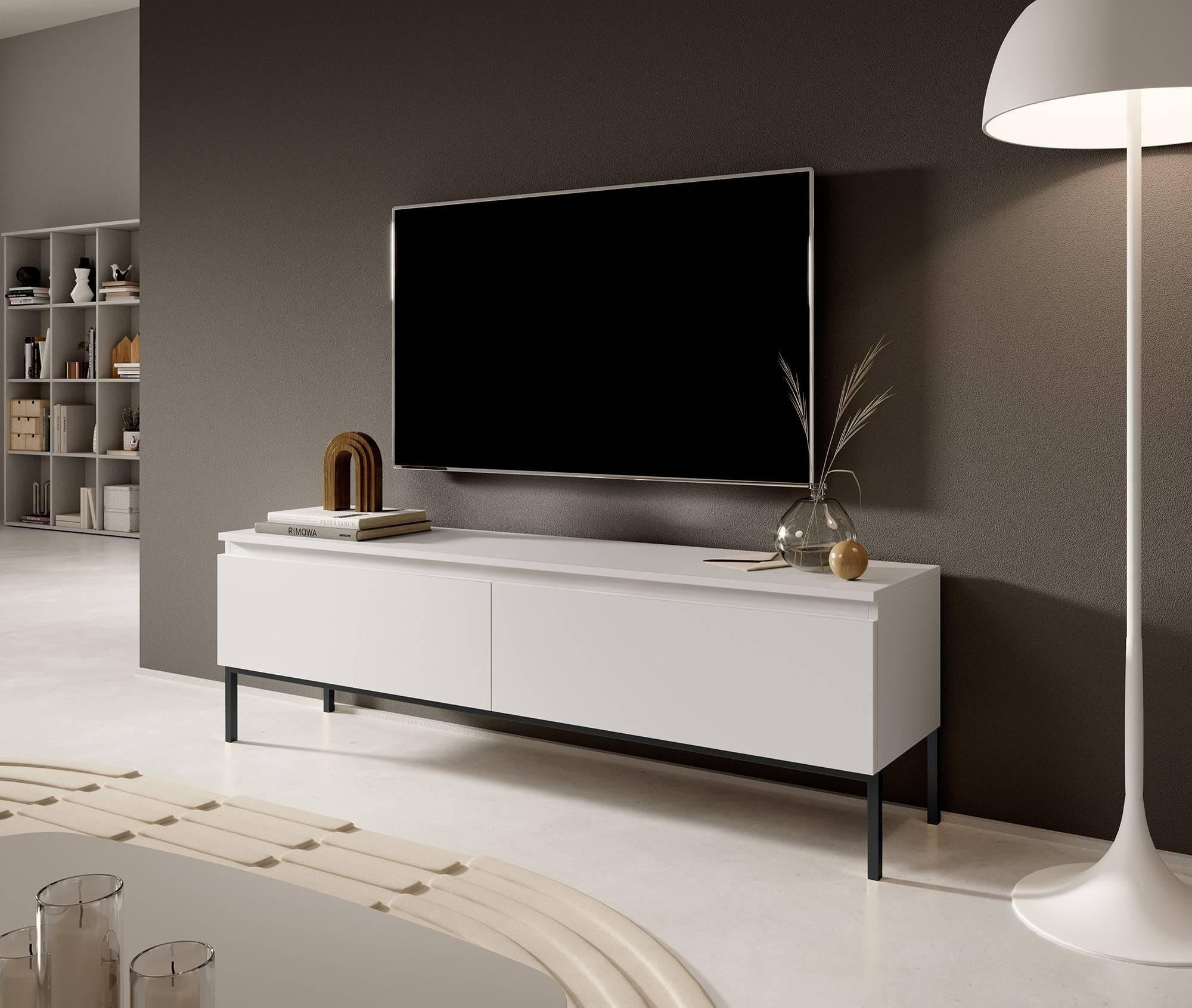 NADUVI Collection Kate Tv-Meubel - B 150 cm - Wit / Zwart - Image 2