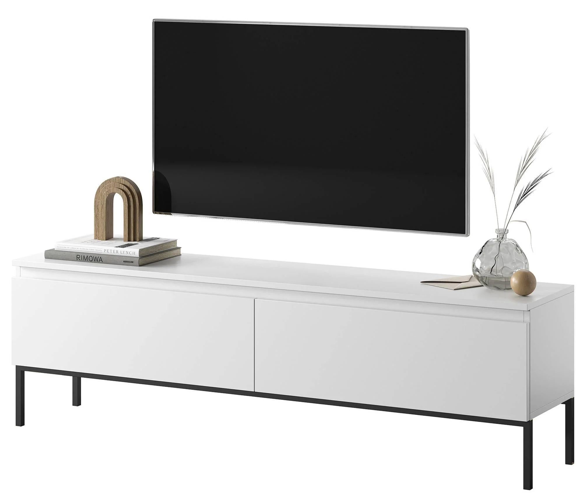 NADUVI Collection Kate Tv-Meubel - B 150 cm - Wit / Zwart - Image 5