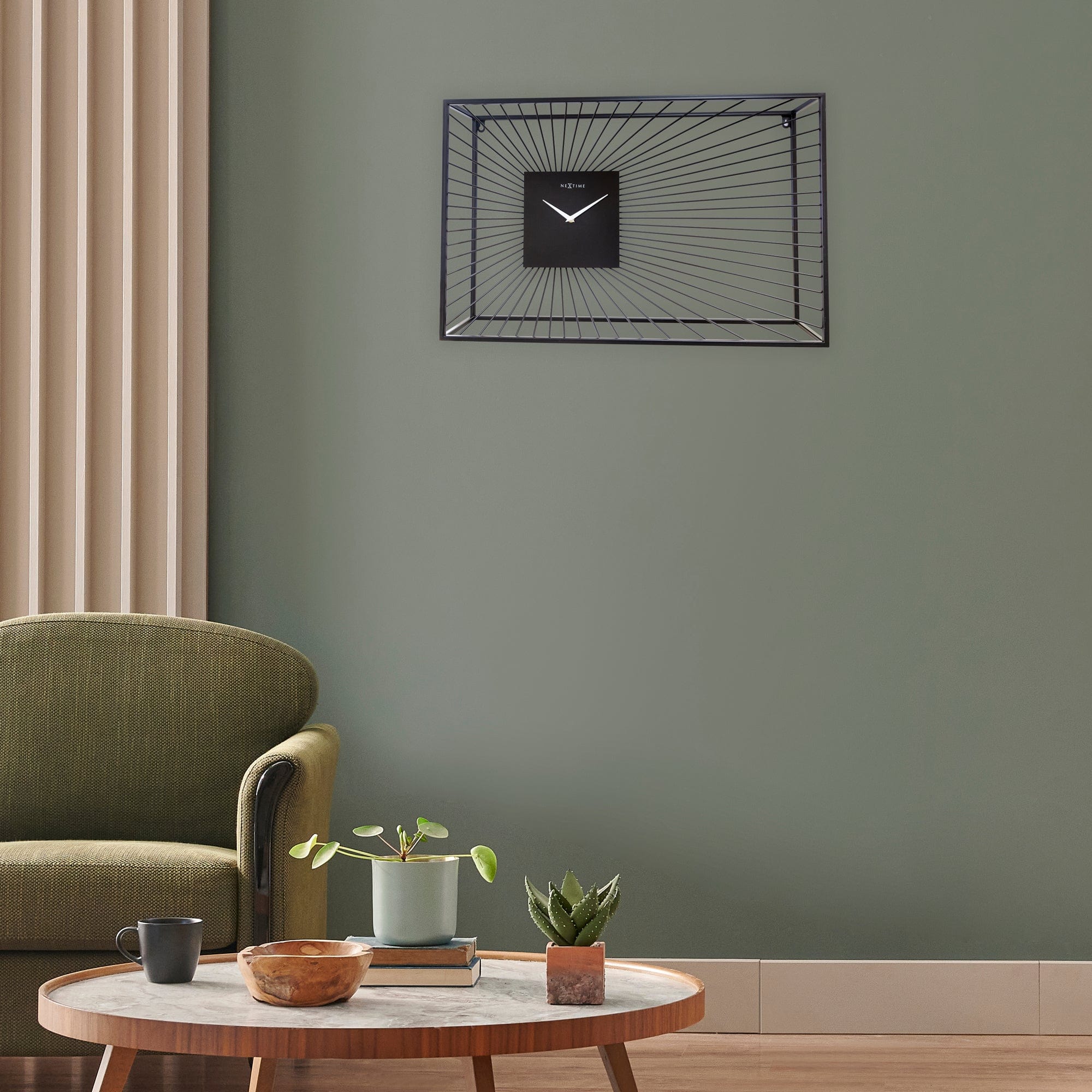NeXtime - Grote Wandklok 70x45x15cm-Stil-Zwart-Metaal-NeXtime "Vasco" - Image 10