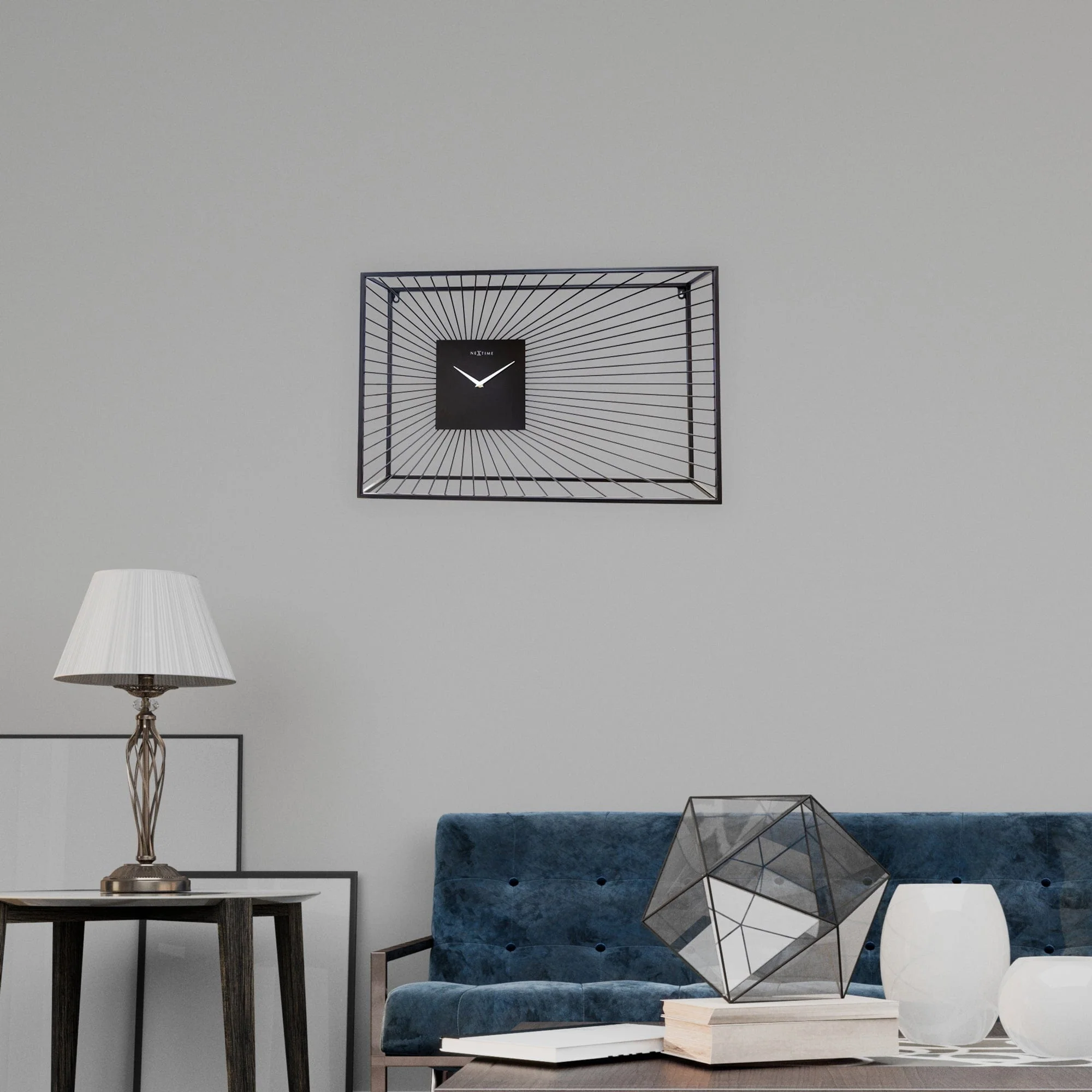 NeXtime - Grote Wandklok 70x45x15cm-Stil-Zwart-Metaal-NeXtime "Vasco" - Image 11