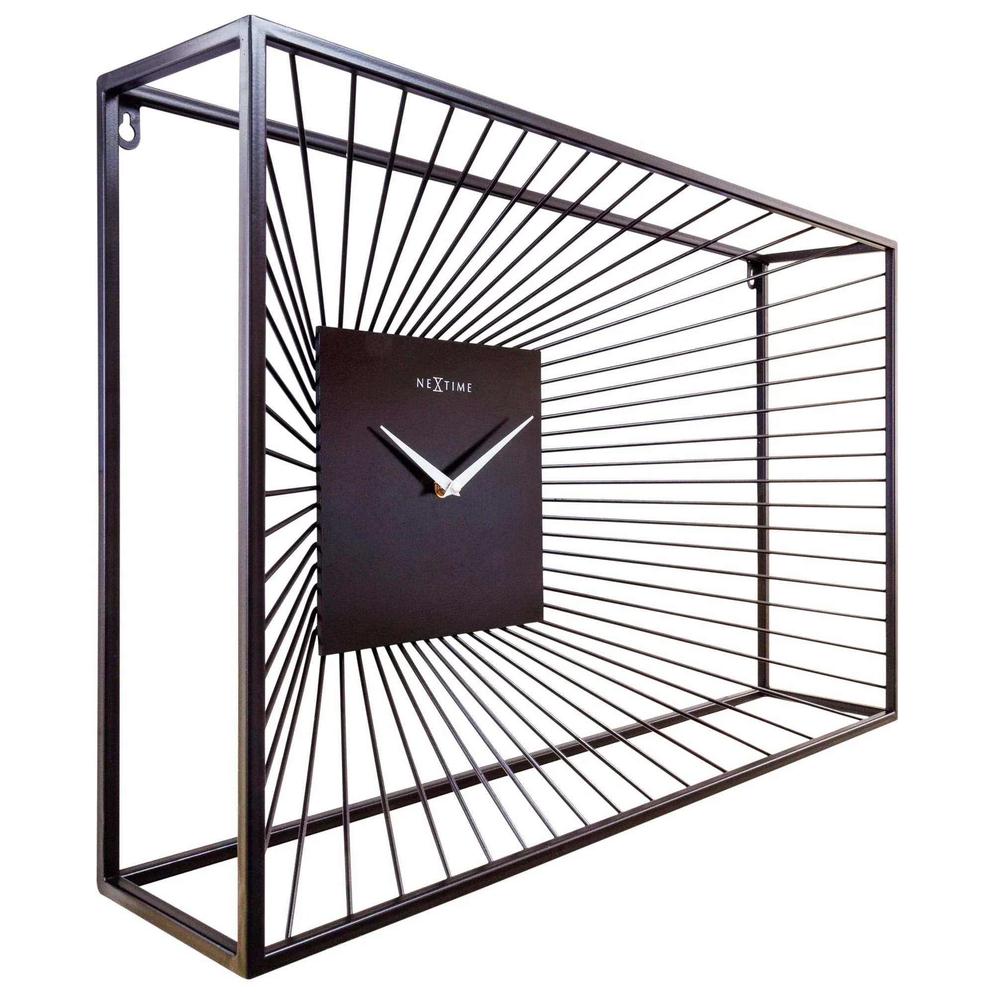 NeXtime - Grote Wandklok 70x45x15cm-Stil-Zwart-Metaal-NeXtime "Vasco" - Image 4