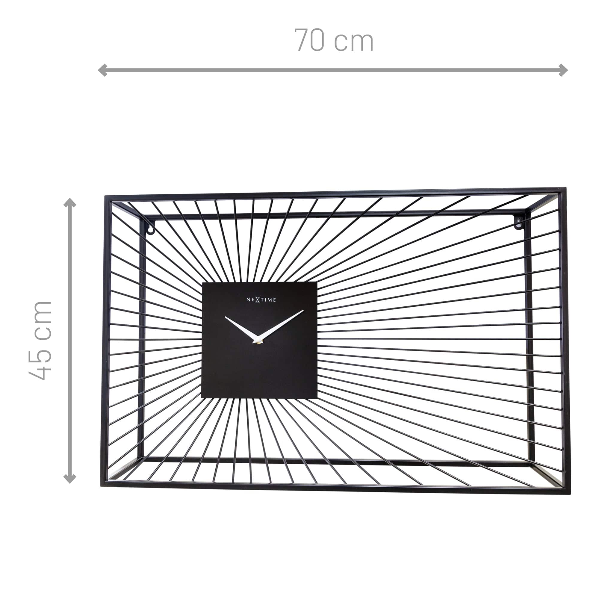 NeXtime - Grote Wandklok 70x45x15cm-Stil-Zwart-Metaal-NeXtime "Vasco" - Image 6
