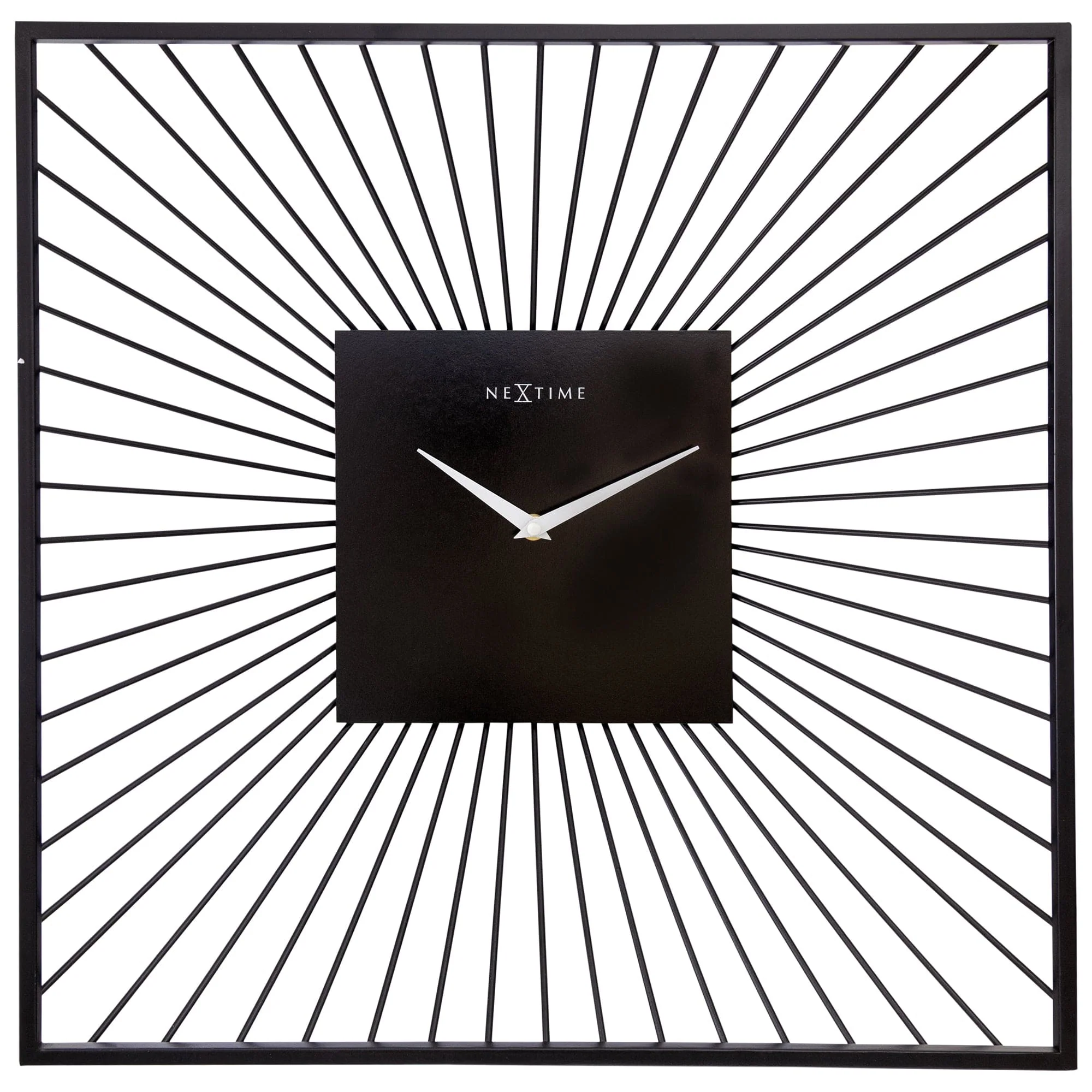 NeXtime - Wandklok 45x45x15cm-Stil-Zwart-Metaal-NeXtime "Vasco Square"