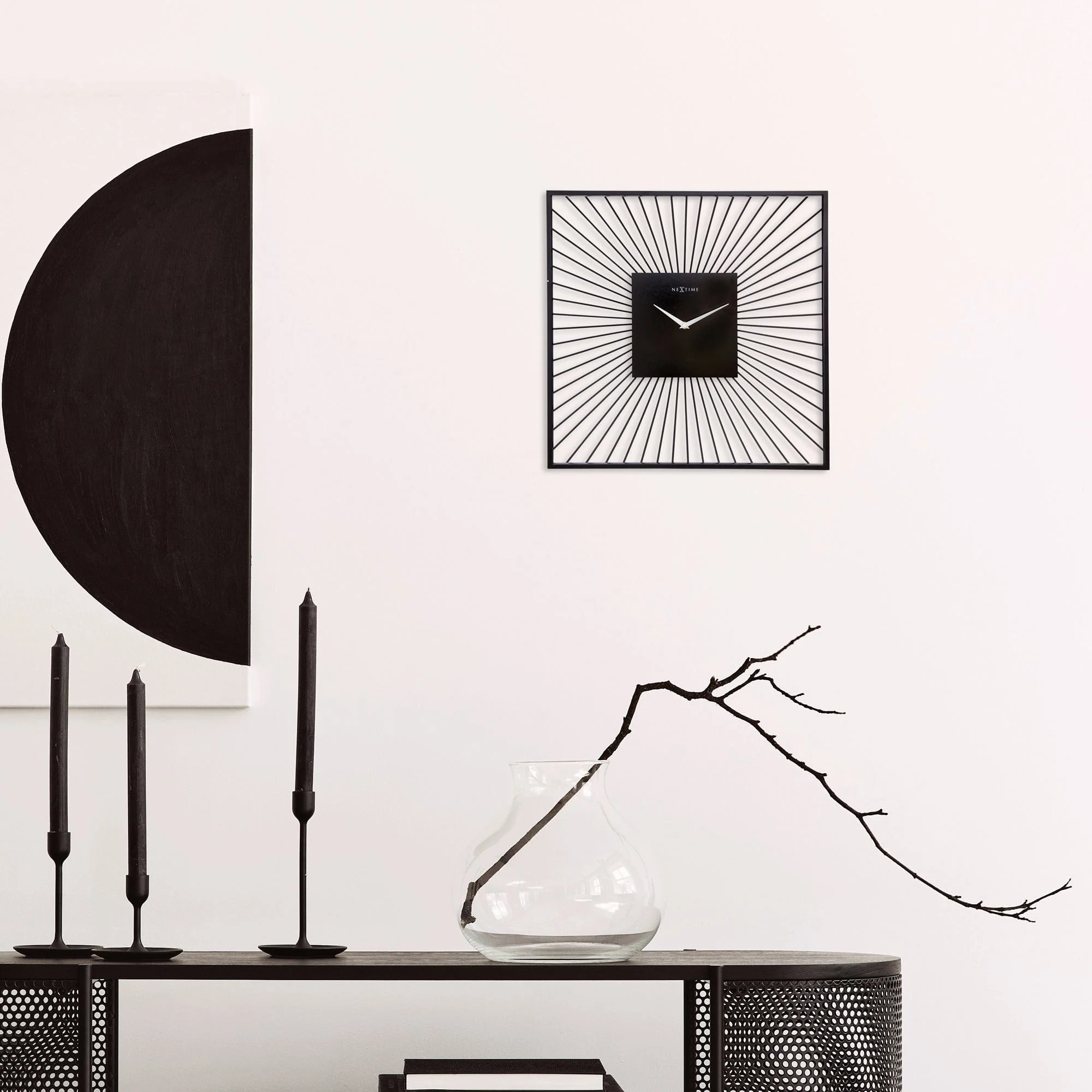 NeXtime - Wandklok 45x45x15cm-Stil-Zwart-Metaal-NeXtime "Vasco Square" - Image 10