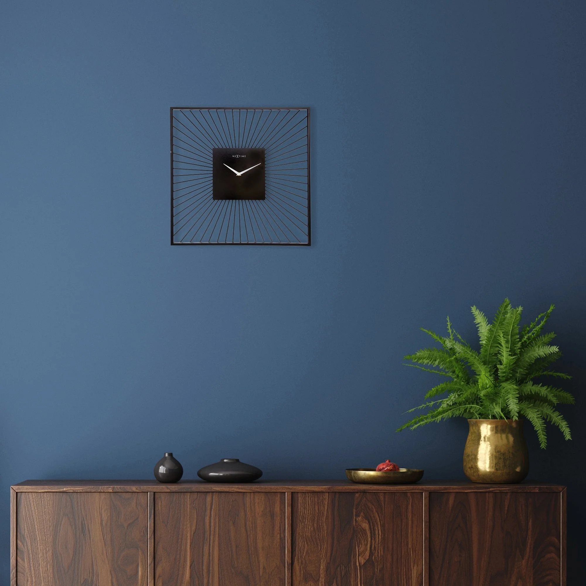 NeXtime - Wandklok 45x45x15cm-Stil-Zwart-Metaal-NeXtime "Vasco Square" - Image 11
