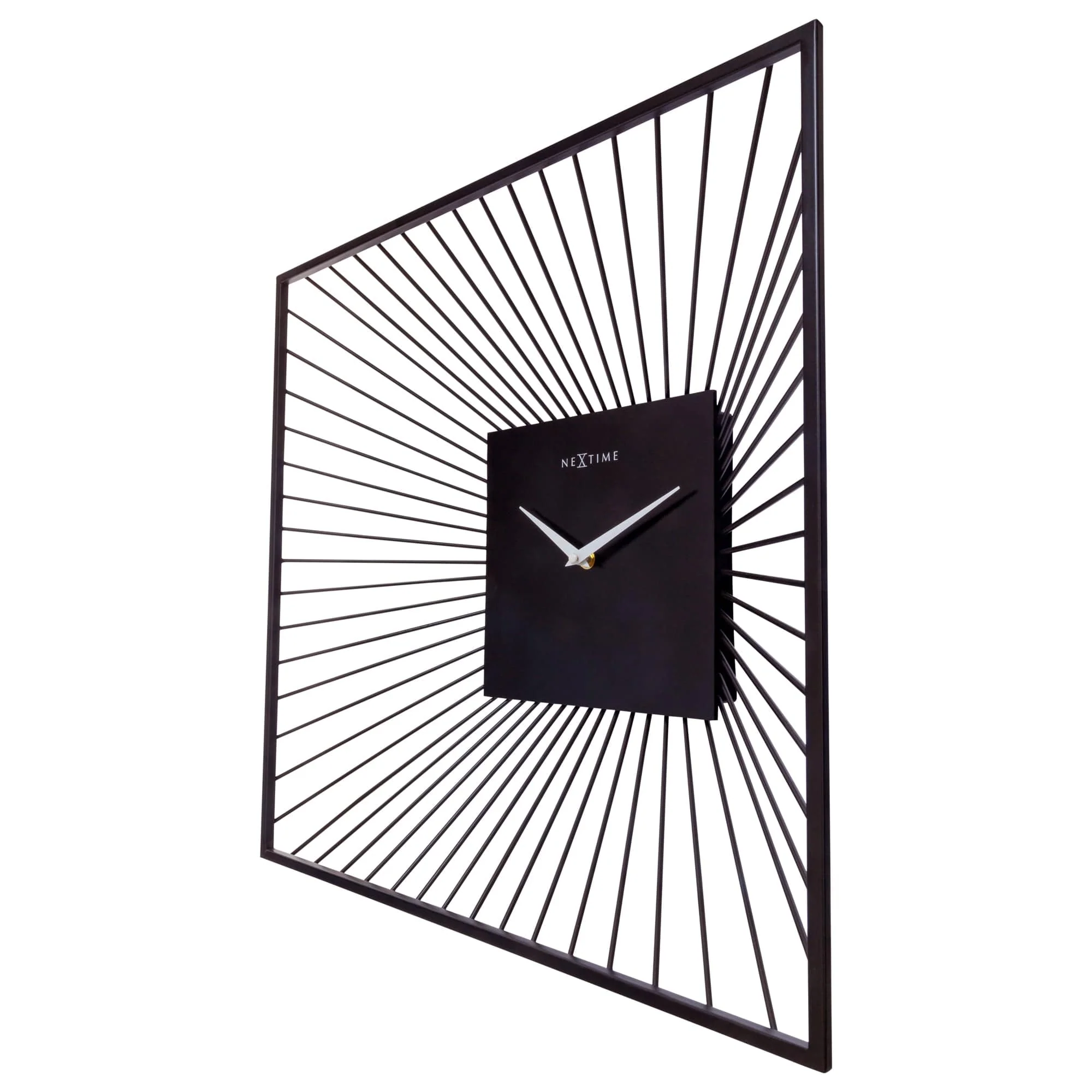 NeXtime - Wandklok 45x45x15cm-Stil-Zwart-Metaal-NeXtime "Vasco Square" - Image 3