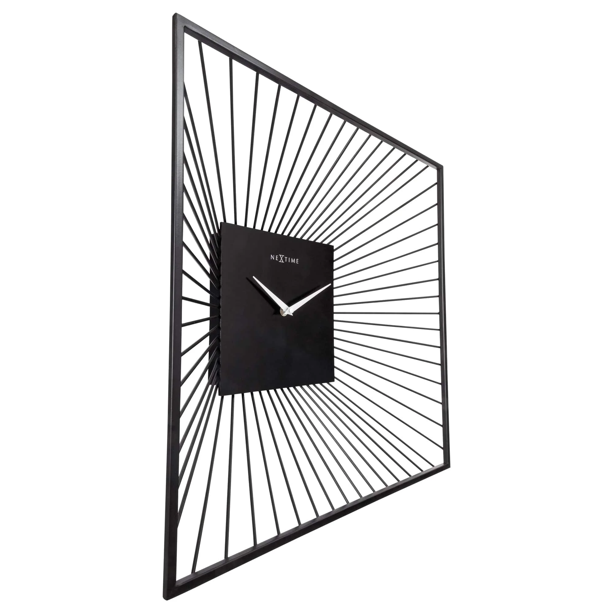NeXtime - Wandklok 45x45x15cm-Stil-Zwart-Metaal-NeXtime "Vasco Square" - Image 4