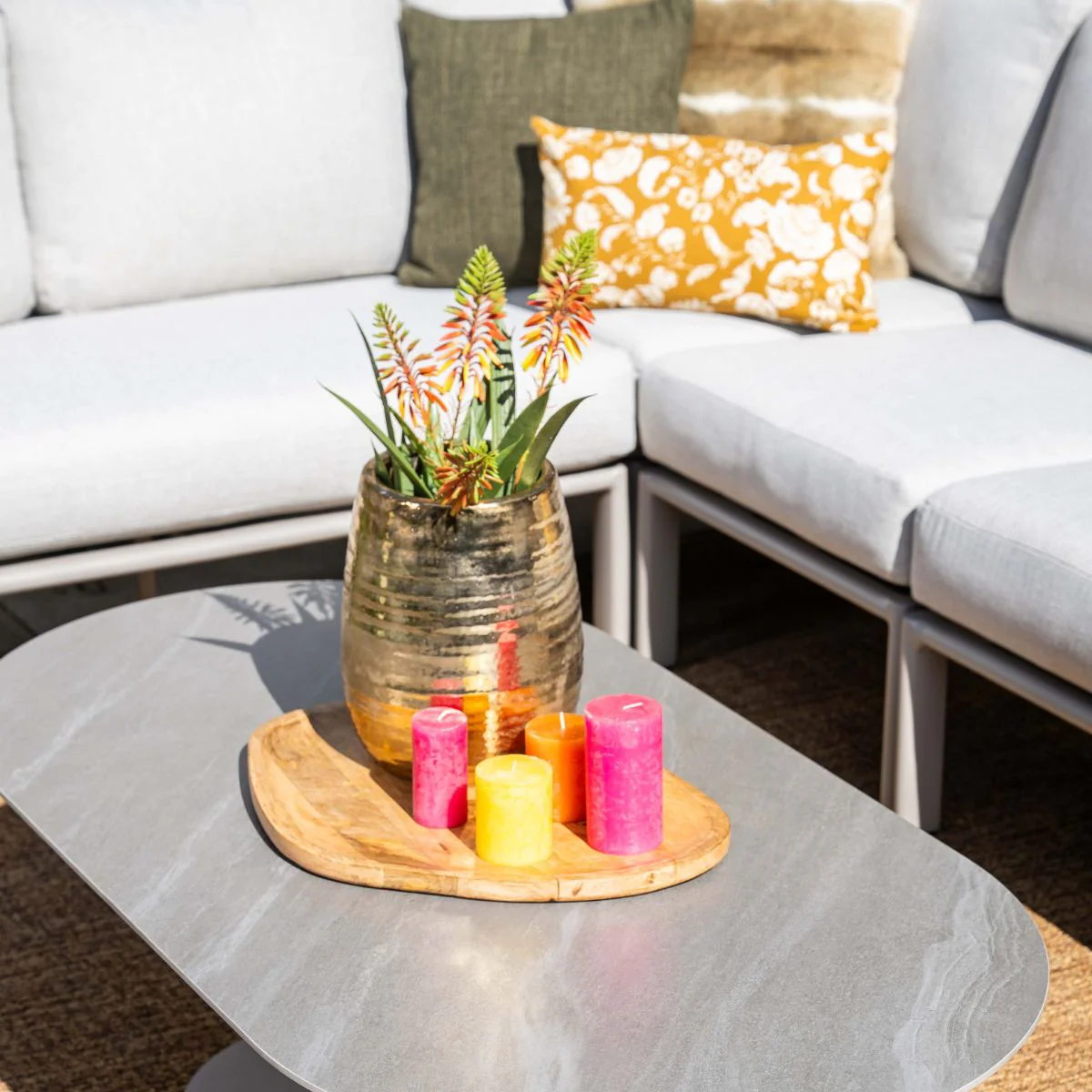 Nice lounge tuintafel - 130x70 cm - taupe - Image 3