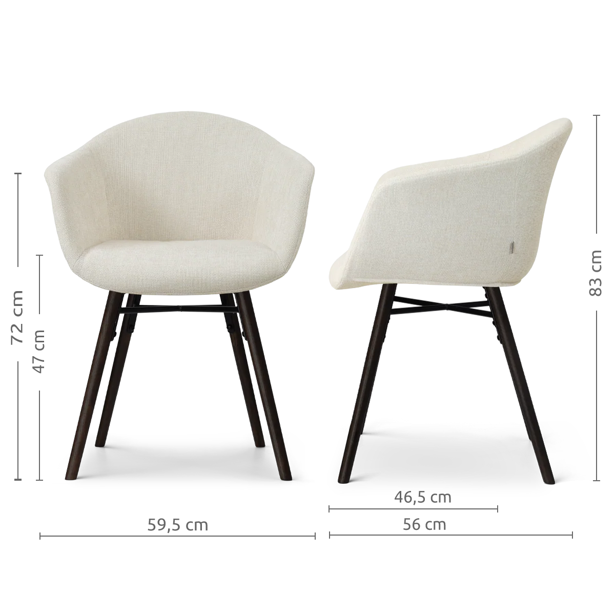 Nolon Nena-Otis Eetkamerstoel Cottonbeige - Zwart Houten Onderstel - Image 5