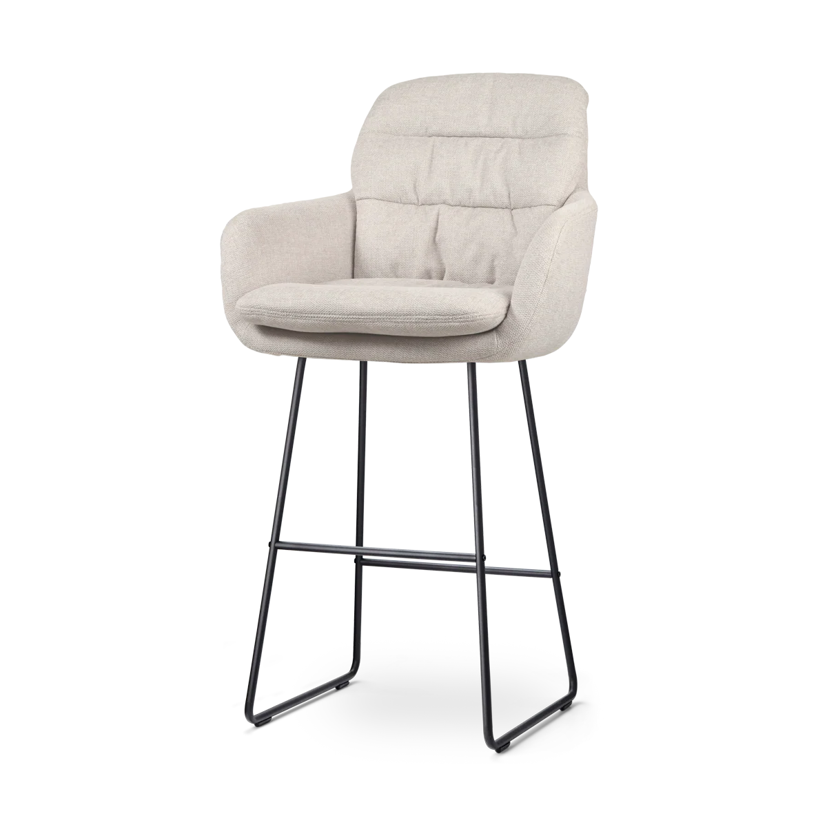 Nolon Nino-Mia Barkruk Beige - met Armleuning - Zwart - 75 cm