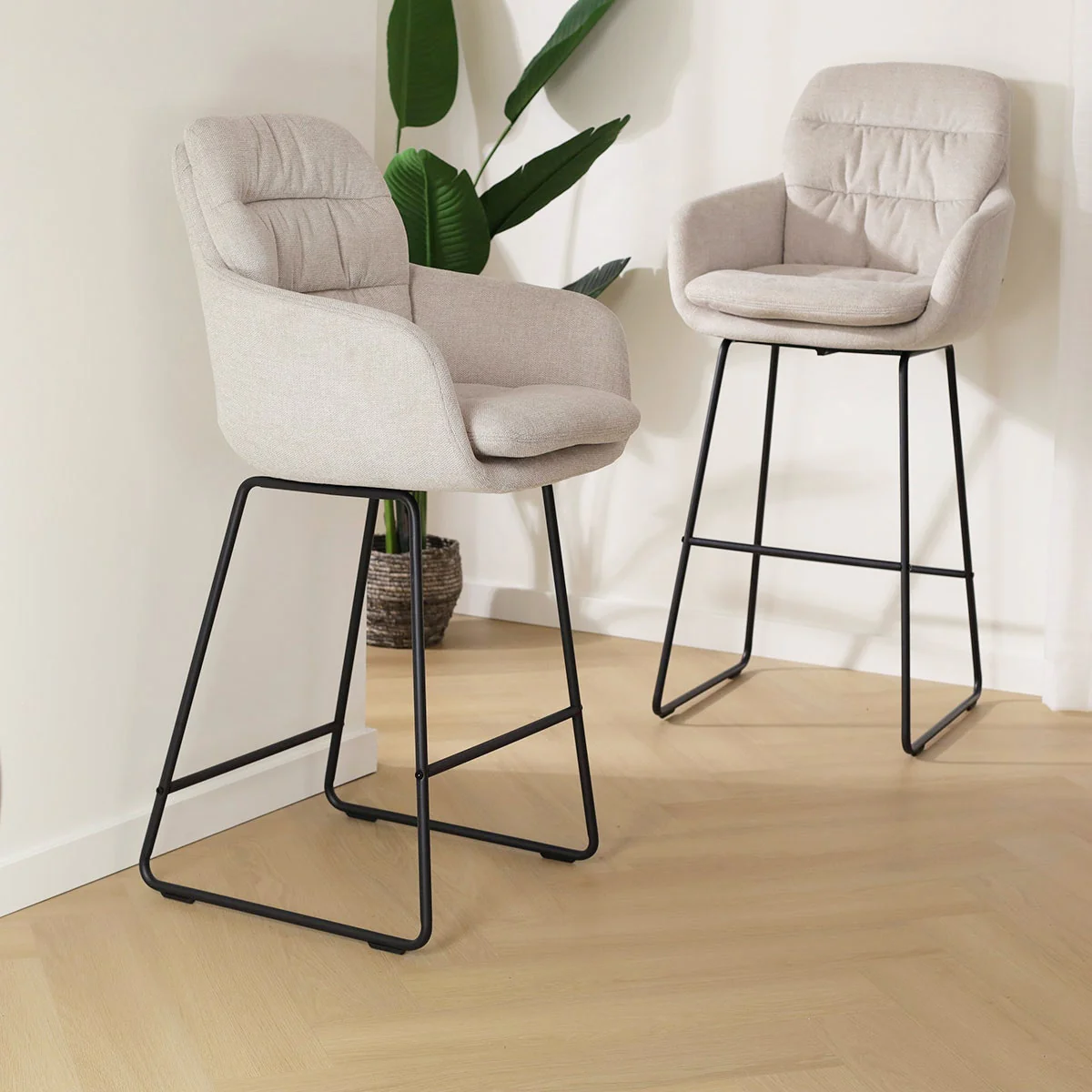 Nolon Nino-Mia Barkruk Beige - met Armleuning - Zwart - 75 cm - Image 12