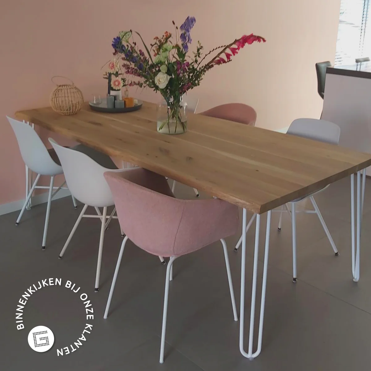 Nolon Noa-Puk Eetkamerstoelen Set van 2 - Wit - Zwart Onderstel - Image 10