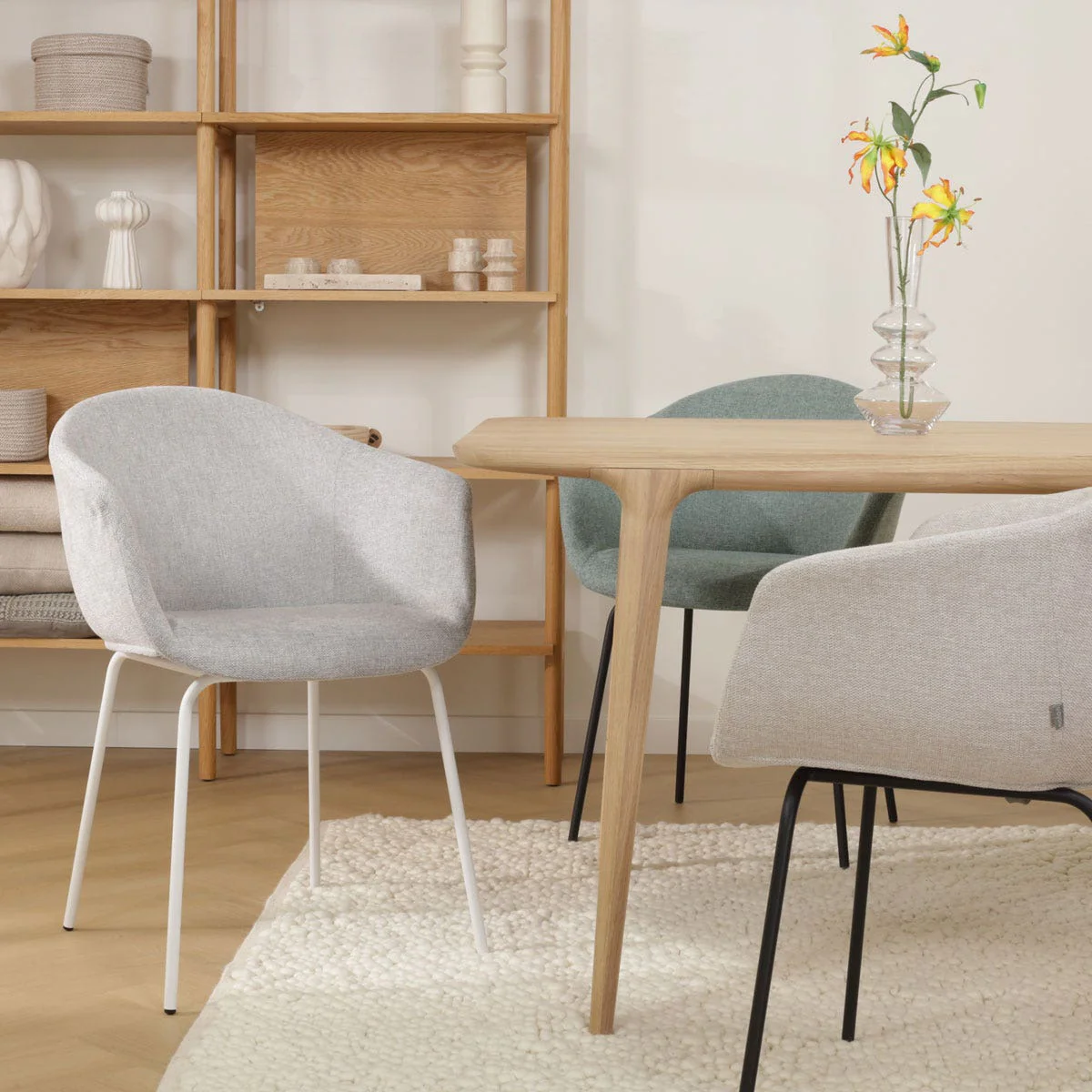 Nolon Nora-Otis Eetkamerstoel Cottonbeige - Zwart Onderstel - Image 6