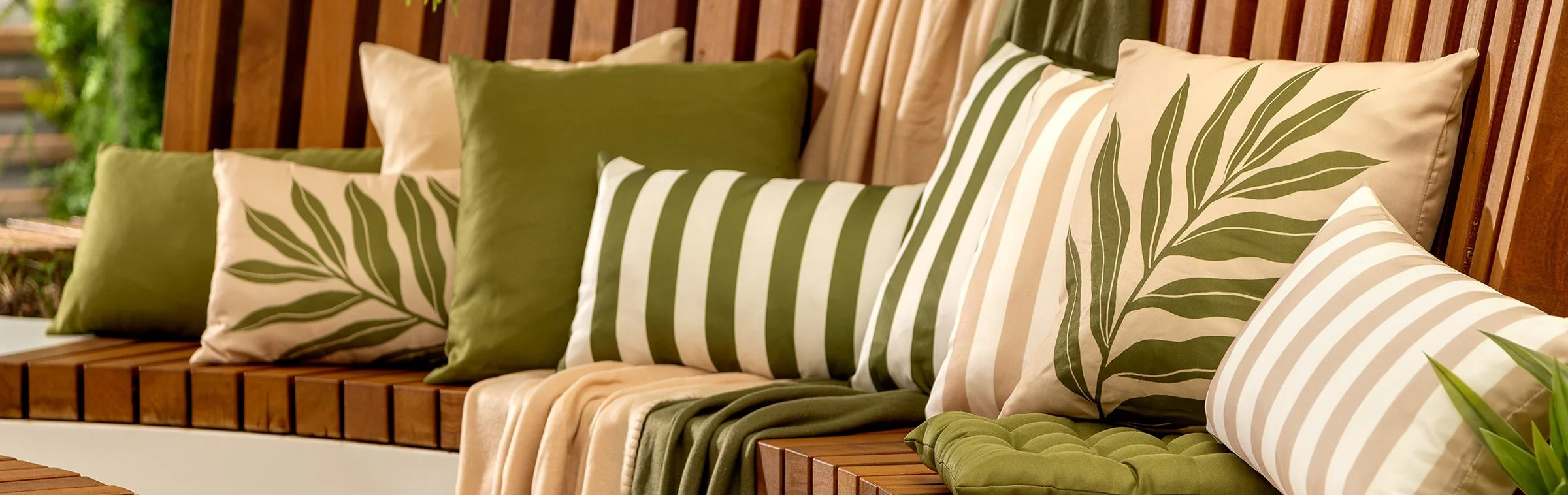 Outdoor Kussenhoes 30x50 cm groen Effen kleur - Image 3